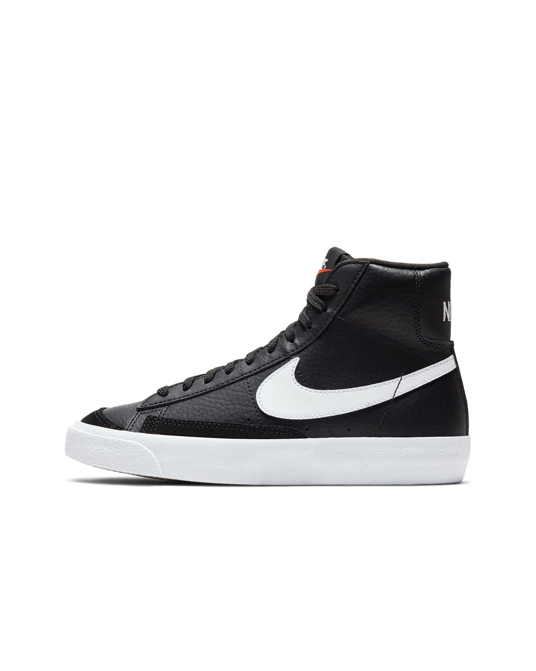 Nike Blazer Mid '77 Big Kids' Shoes - Black/White/Team Orange/Sail