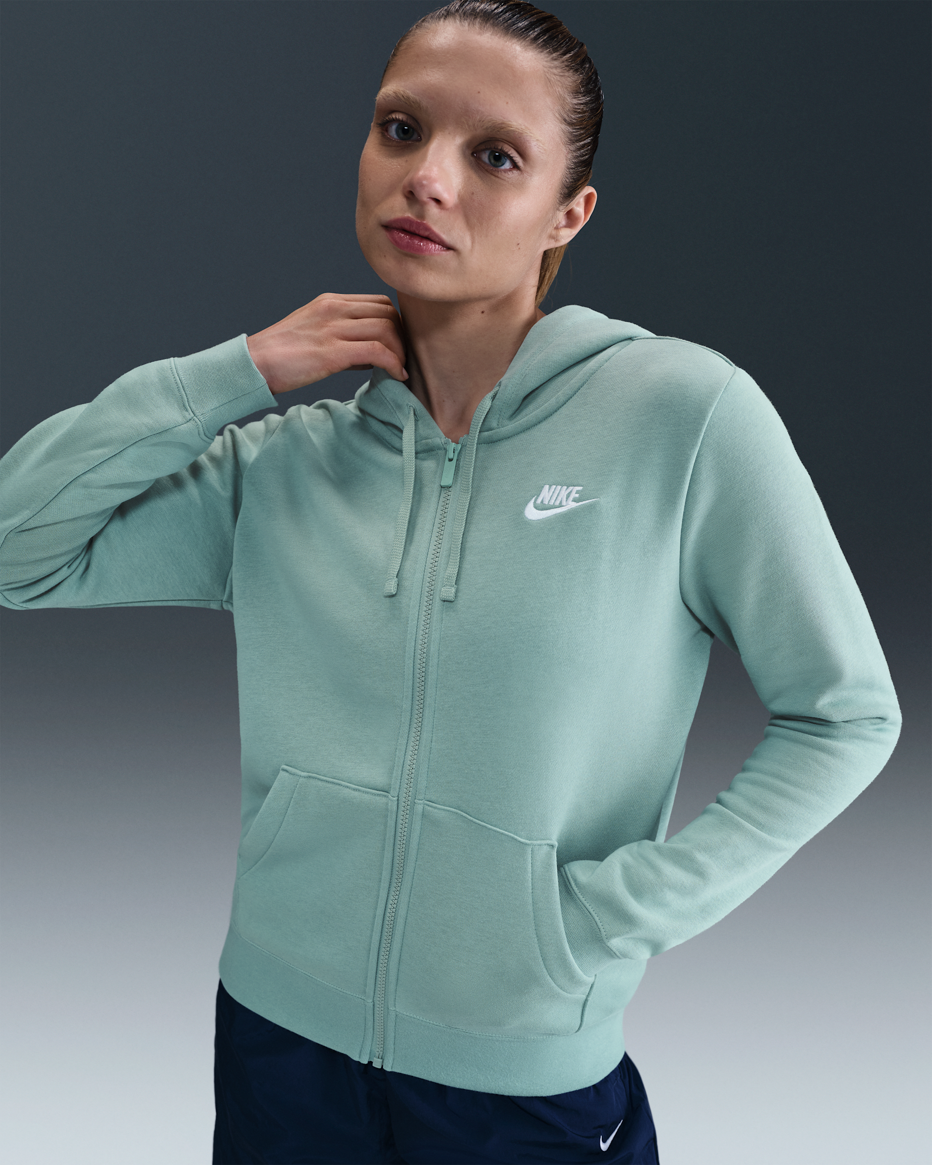 Nike Sportswear Club Fleece Women's Full-Zip Hoodie - Cannon/White