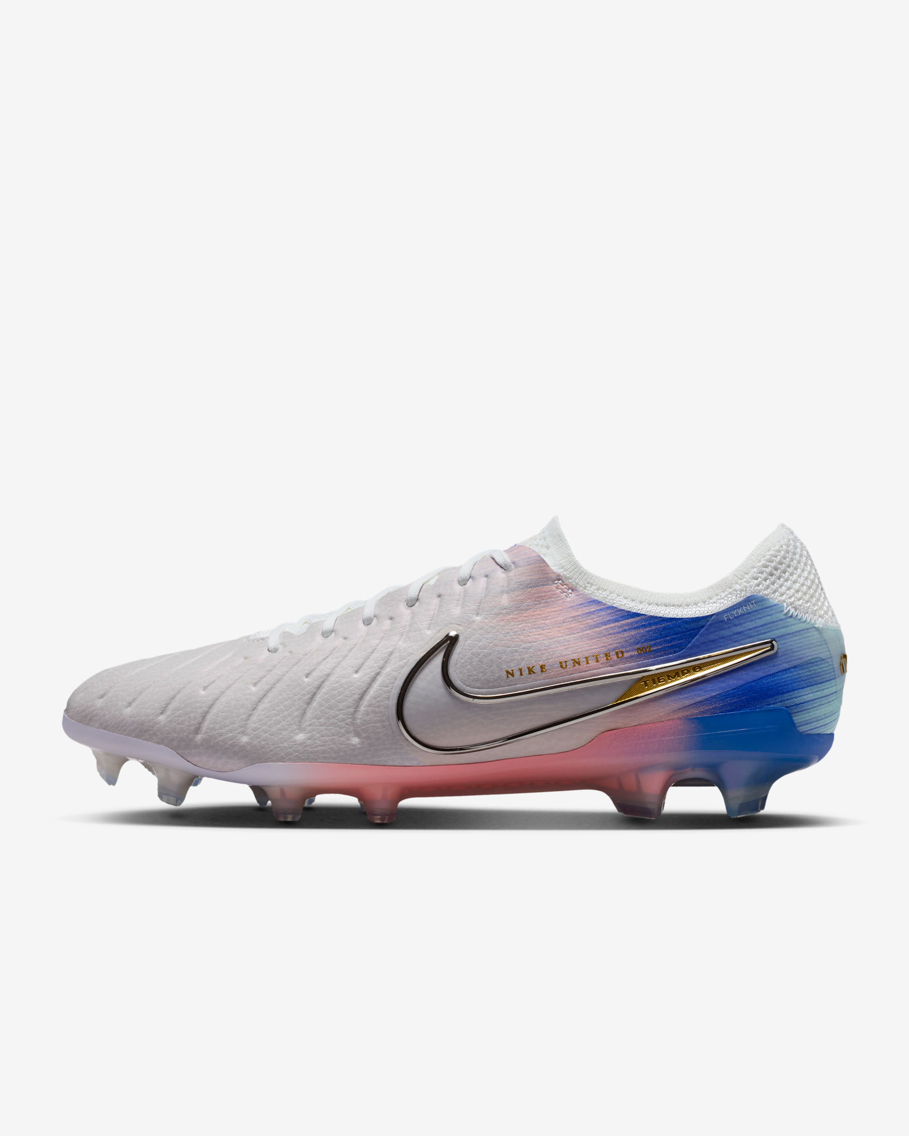 Nike United Tiempo Legend 10 Elite Firm-Ground Low-Top Football Boot - Vast Grey/Racer Blue