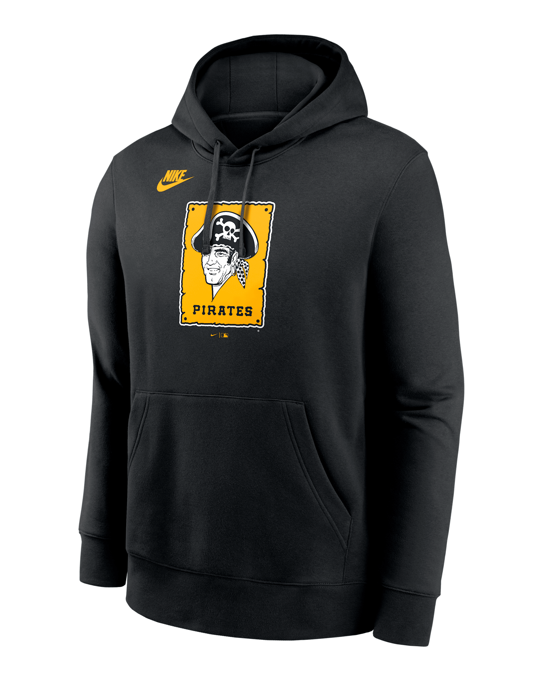 Pittsburgh Pirates Cooperstown Logo Club Men's Nike MLB Pullover Hoodie - Black