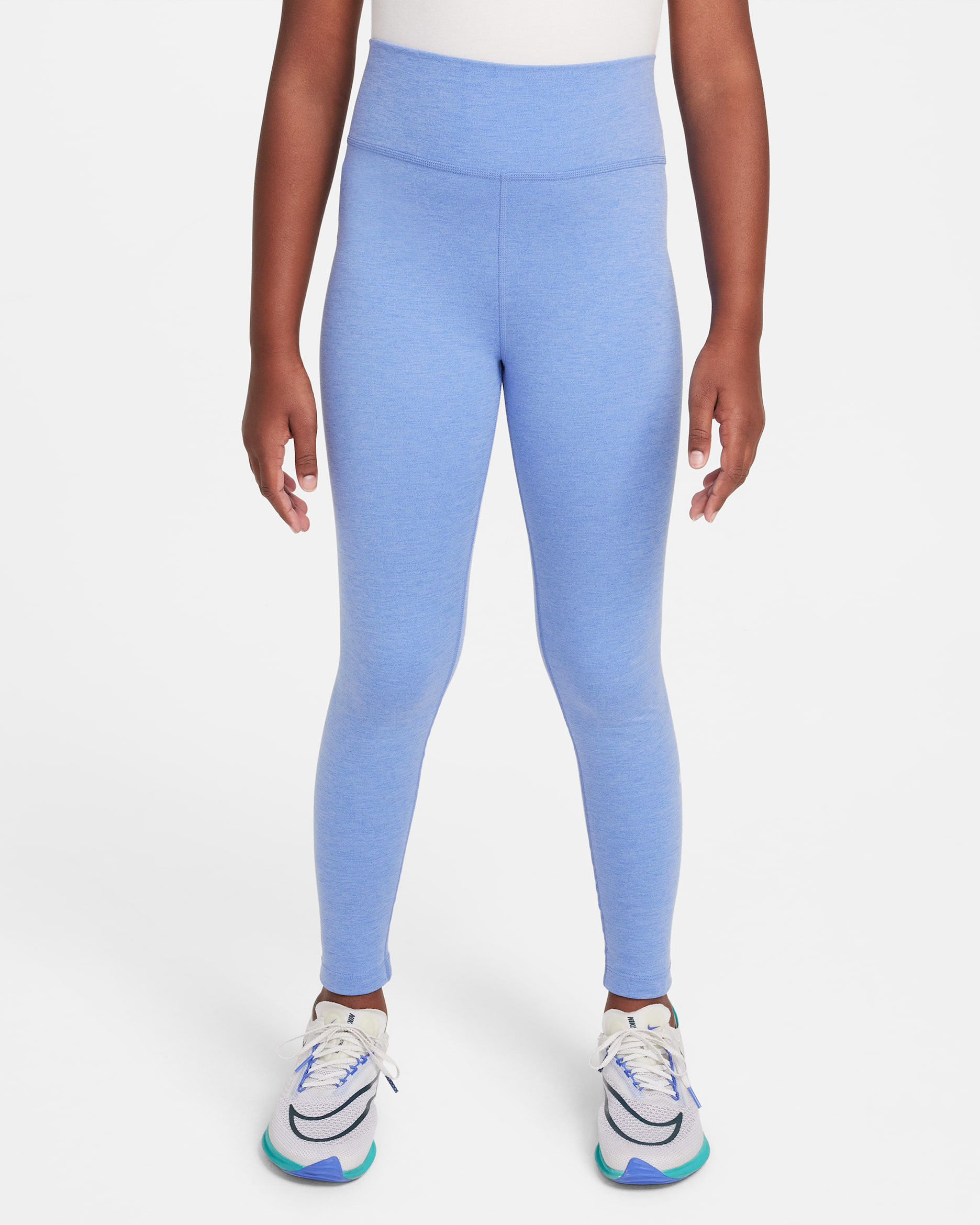 Leggings Dri-FIT de tiro alto para niña talla grande Nike One - Royal pulso/Azul cometa/Jaspeado/Blanco