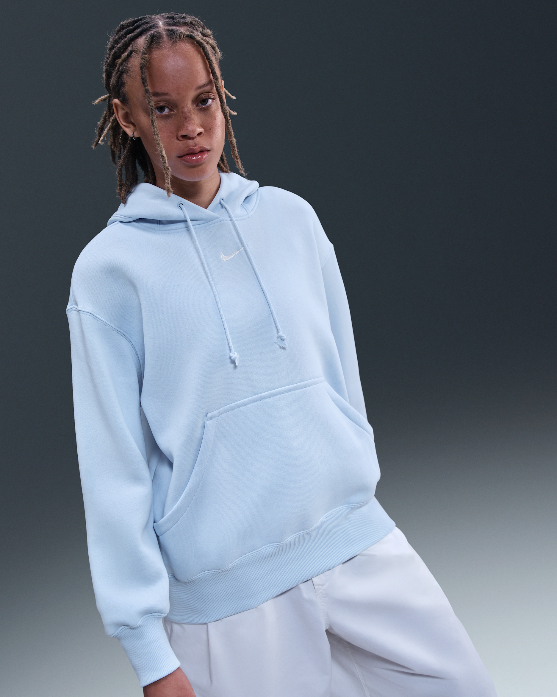 Nike Sportswear Phoenix Fleece Women's Oversized Pullover Hoodie - Celestine Blue/Sail