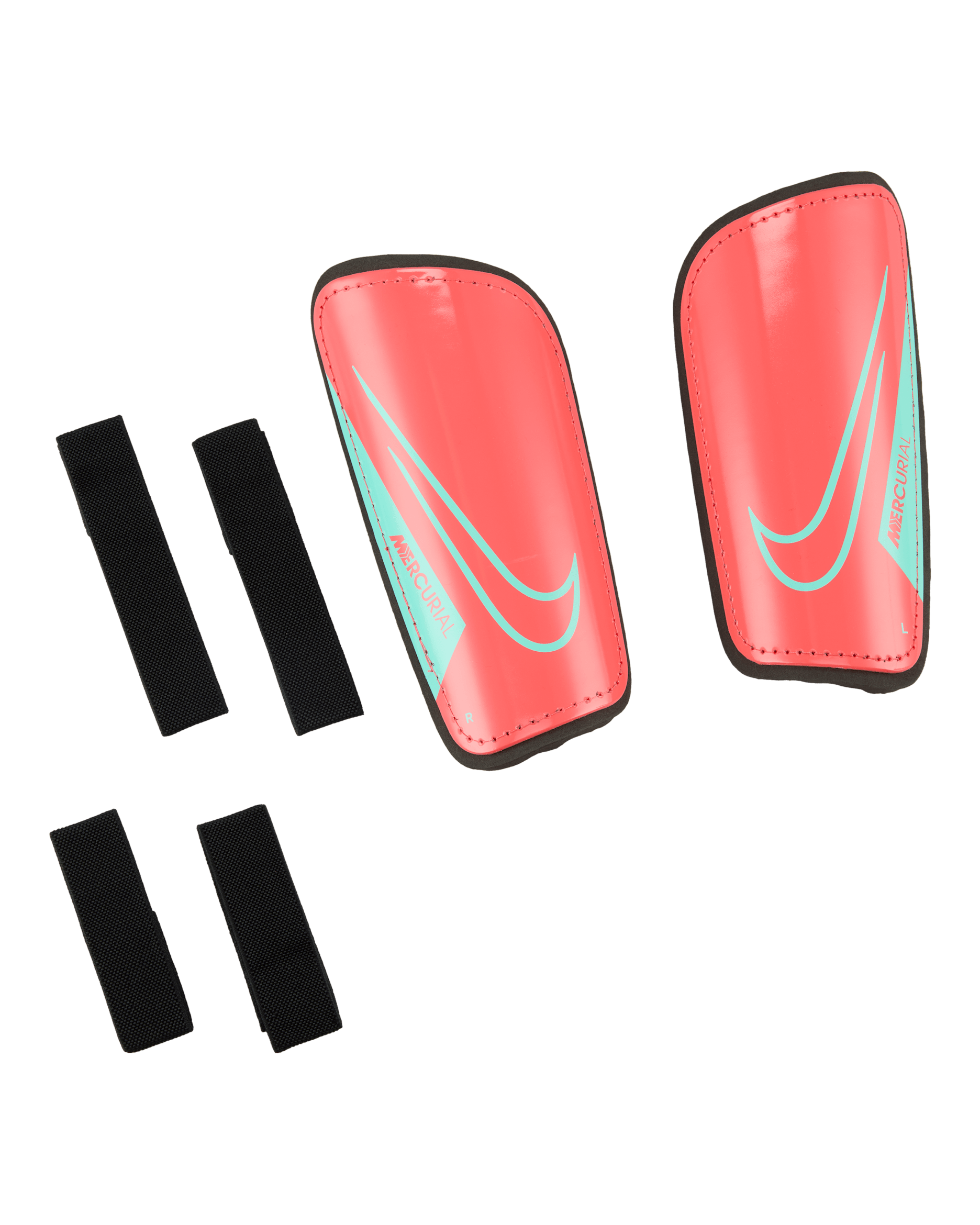 Nike Mercurial Hardshell Soccer Shin Guards - Ember Glow/Black/Aurora Green