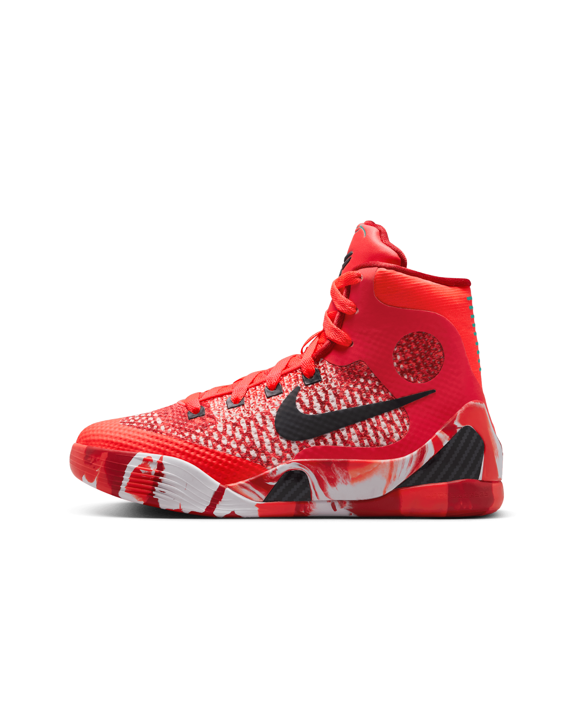 コービー 9 エリート ジュニア バスケットボールシューズ - ブライトクリムゾン/ホワイト/ブラック