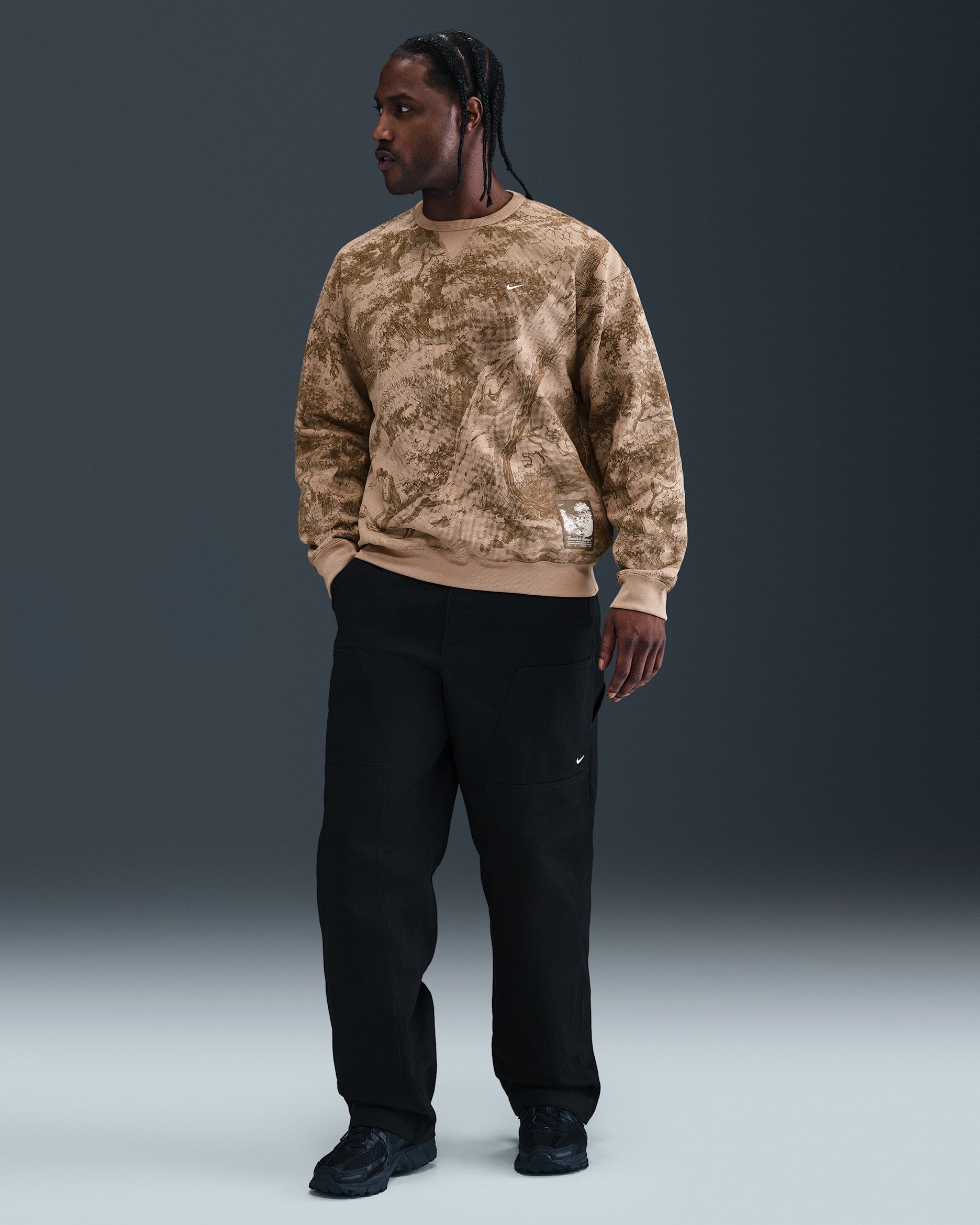 Pants de pintor para hombre Nike Life - Negro/Blanco