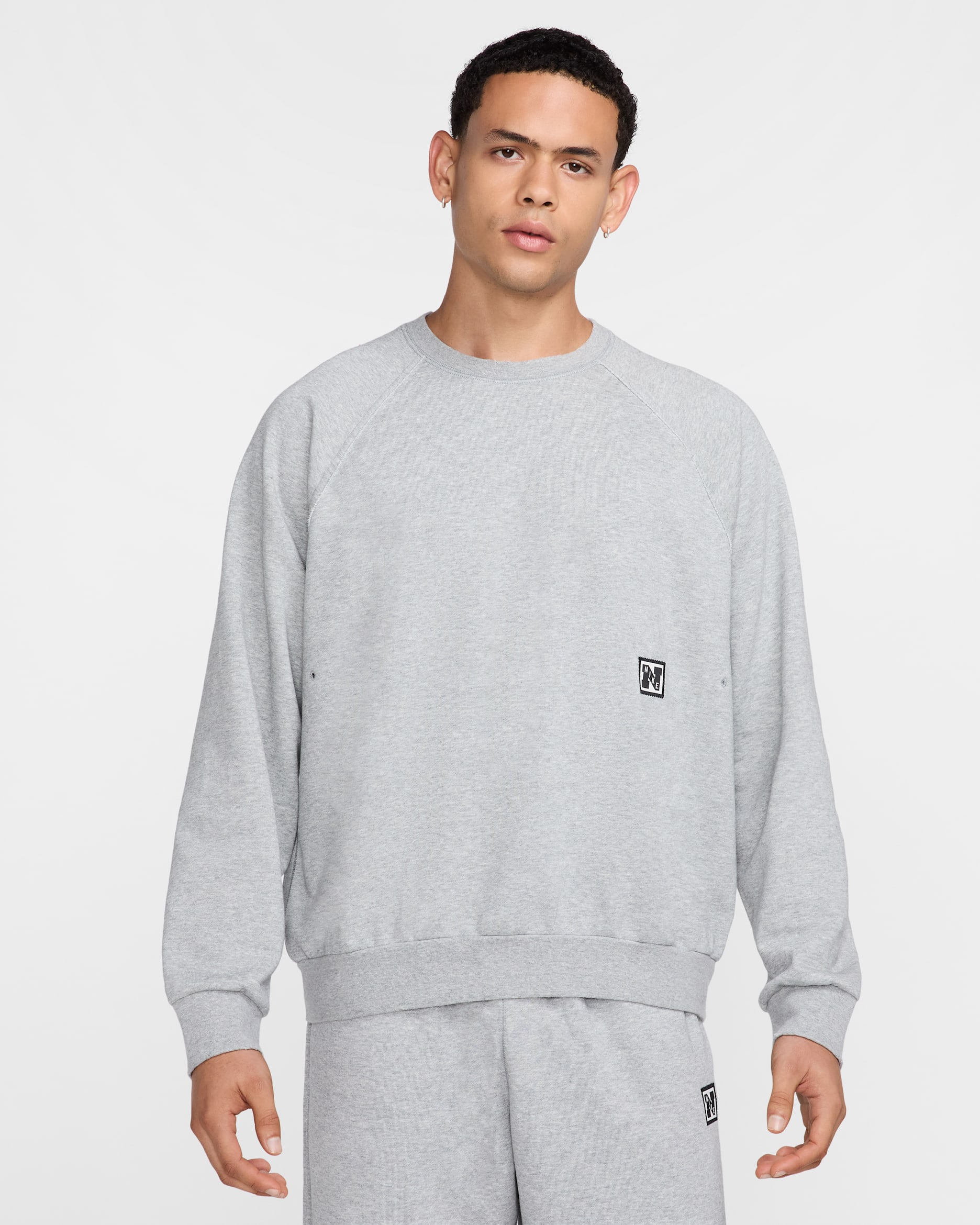 Sudadera de fitness Dri-FIT de tejido Fleece para hombre Nike Heritage - Gris humo claro/Jaspeado/Marfil pálido/Gris humo claro