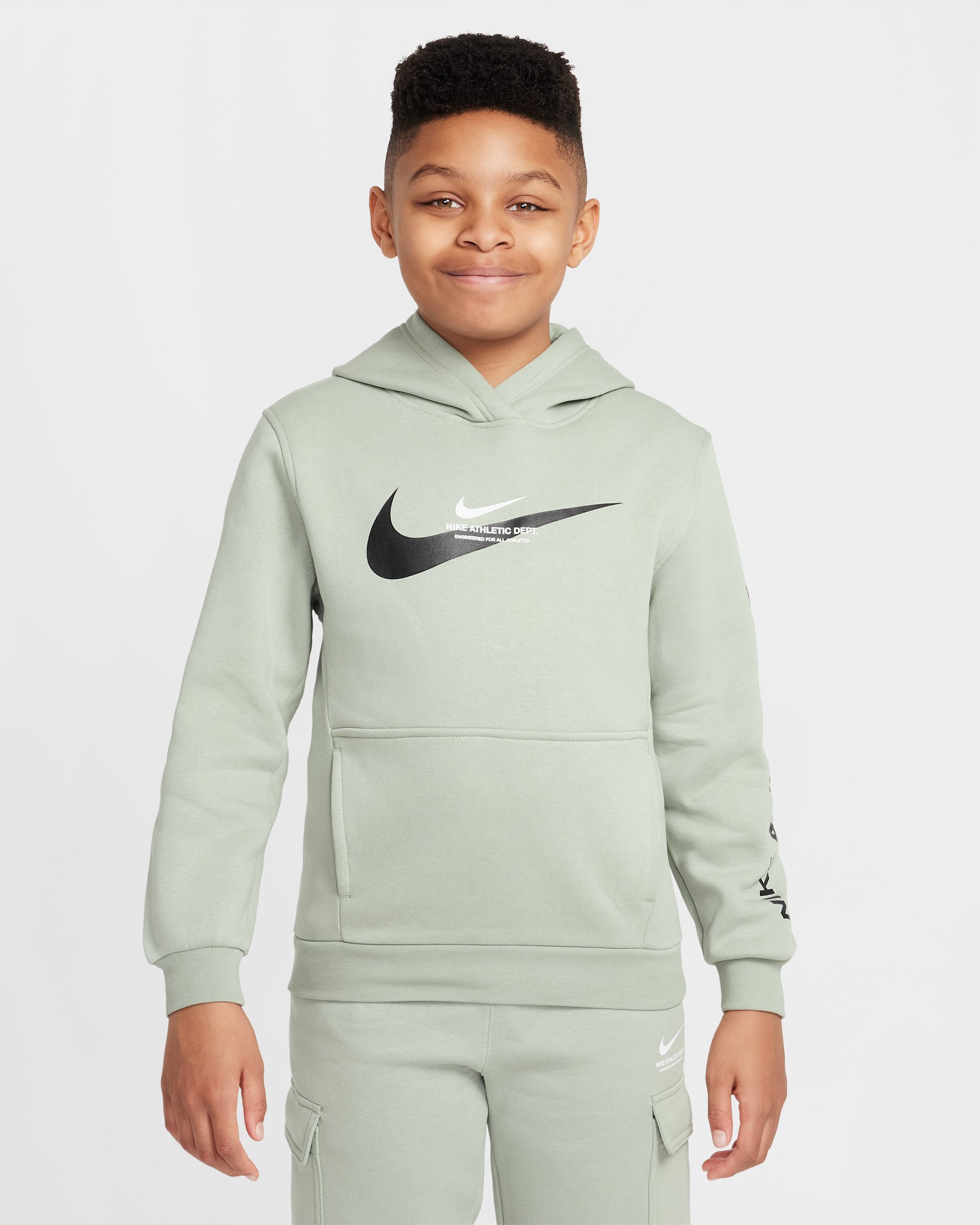 Nike Sportswear Older Kids' Fleece Pullover Hoodie - Jade Horizon