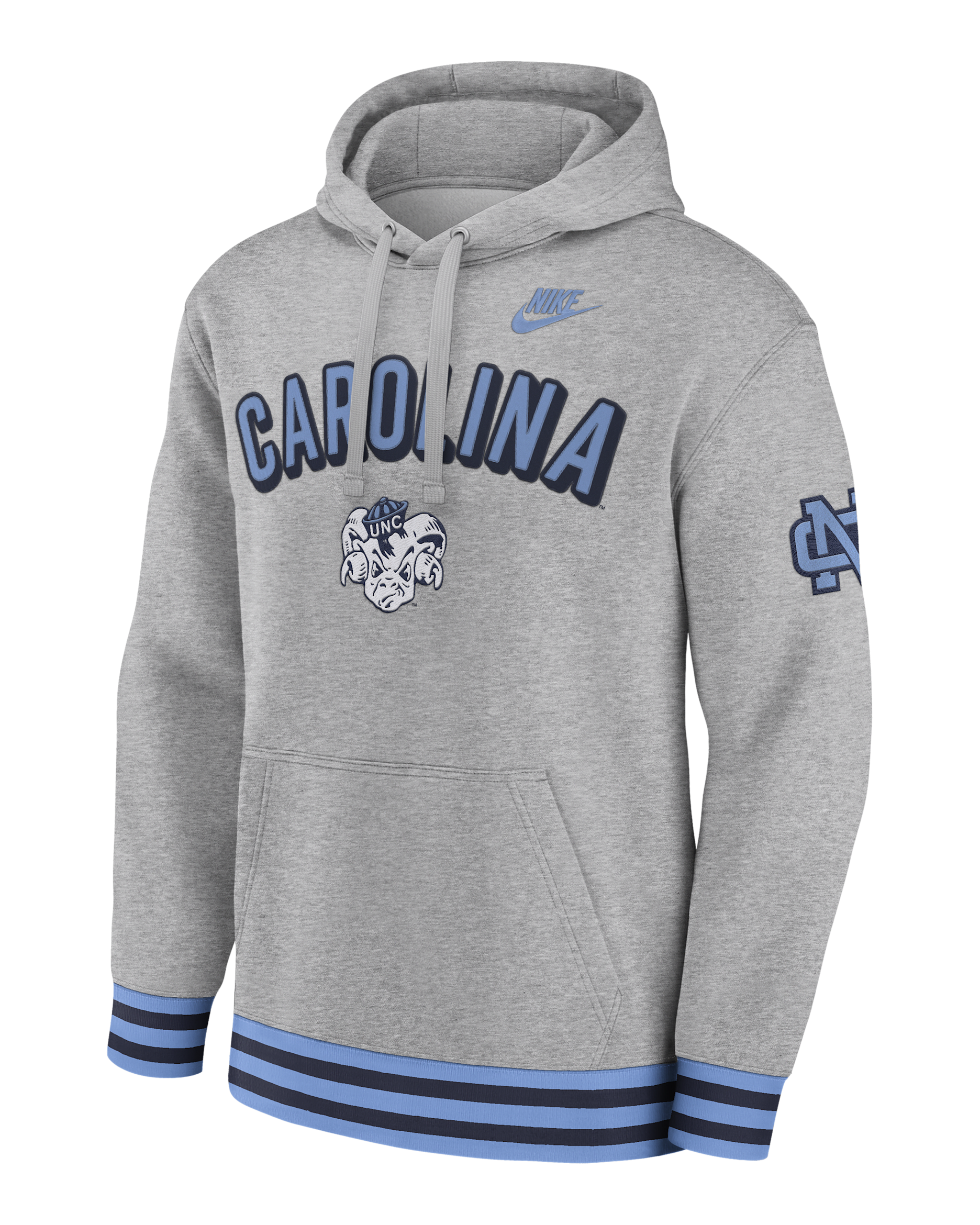 North Carolina Legacy Retro Men’s Nike College Pullover Hoodie - Dark Grey Heather