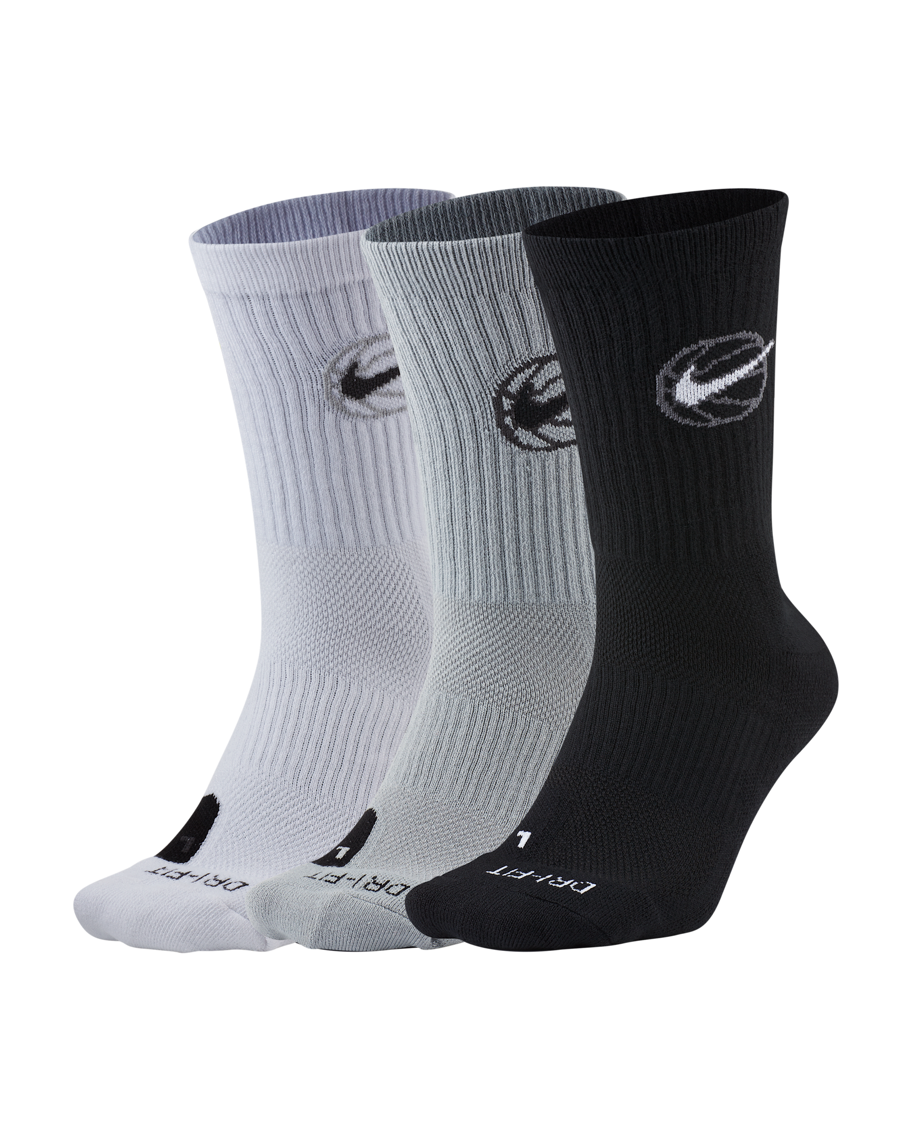 Nike Everyday Crew Basketbol Çorapları (3 Çift) - Multi-Color