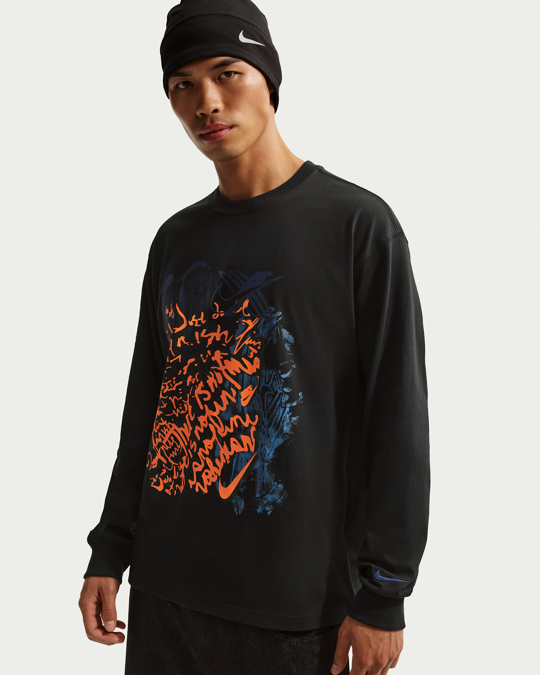 Nike Sportswear Men's Long-Sleeve Max90 T-Shirt - Black/Midnight Navy