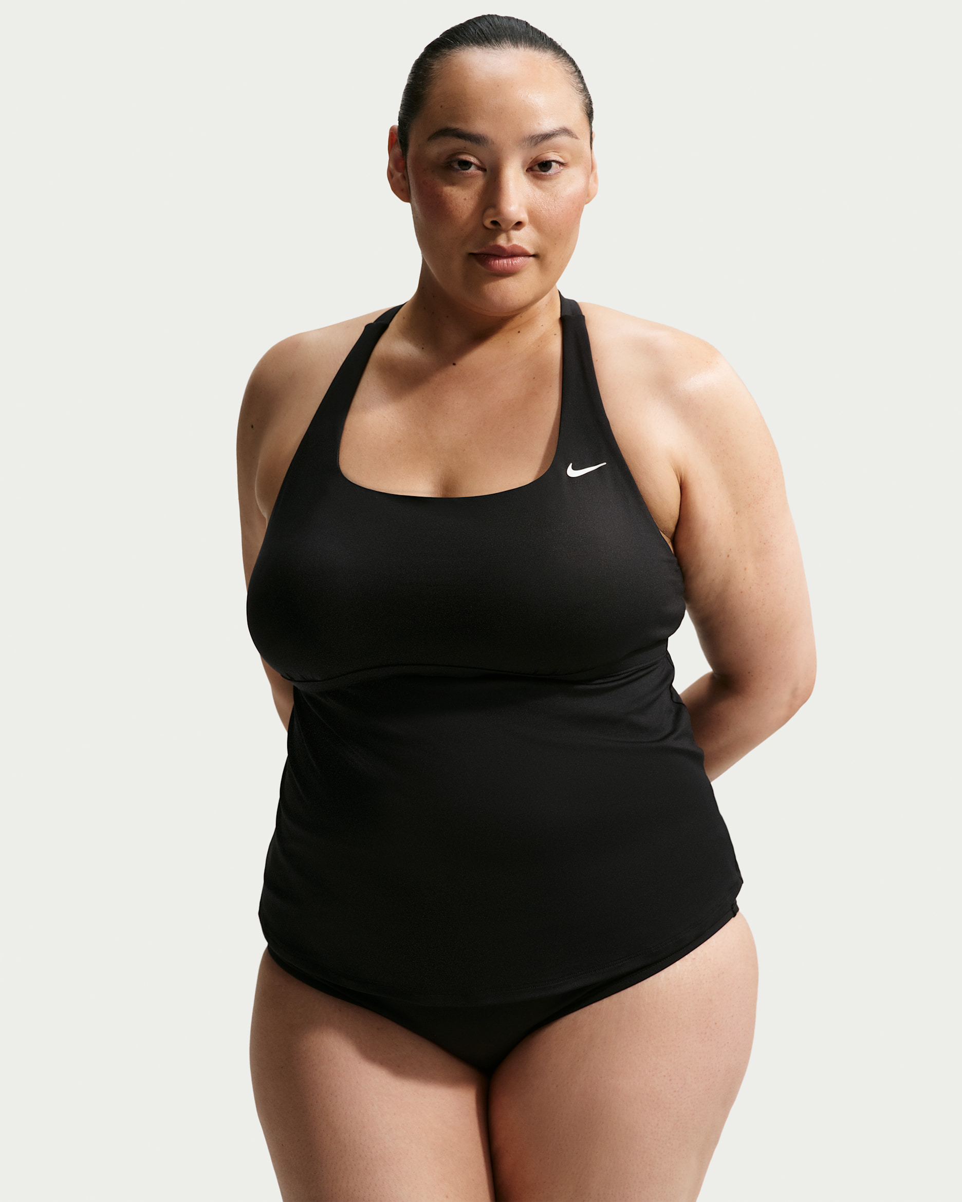Nike Swim Effortless Essential Women's Square Neck Tankini (Plus Size) - Black