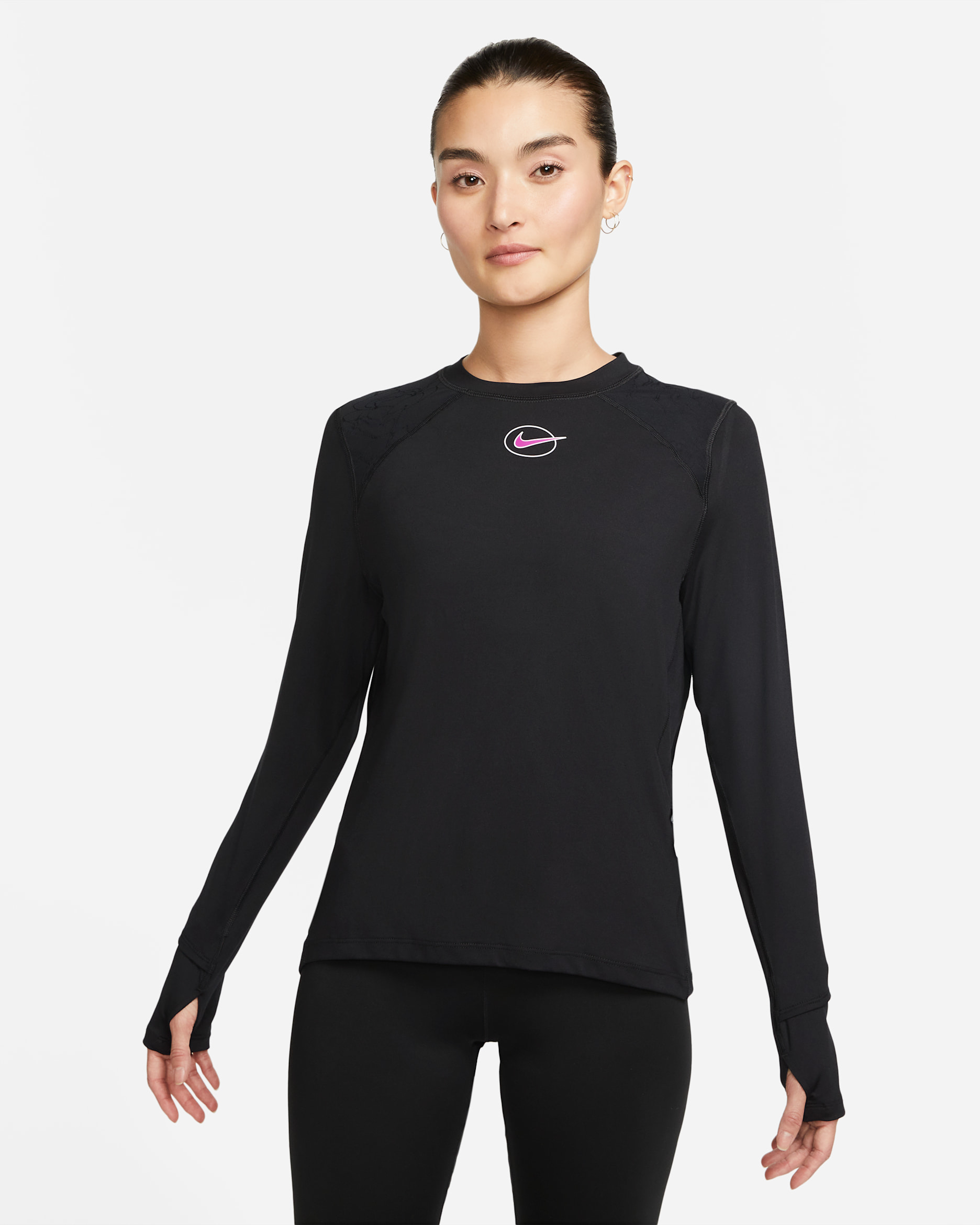 Nike Dri-FIT Icon Clash Women's Long-Sleeve Running Top - Black