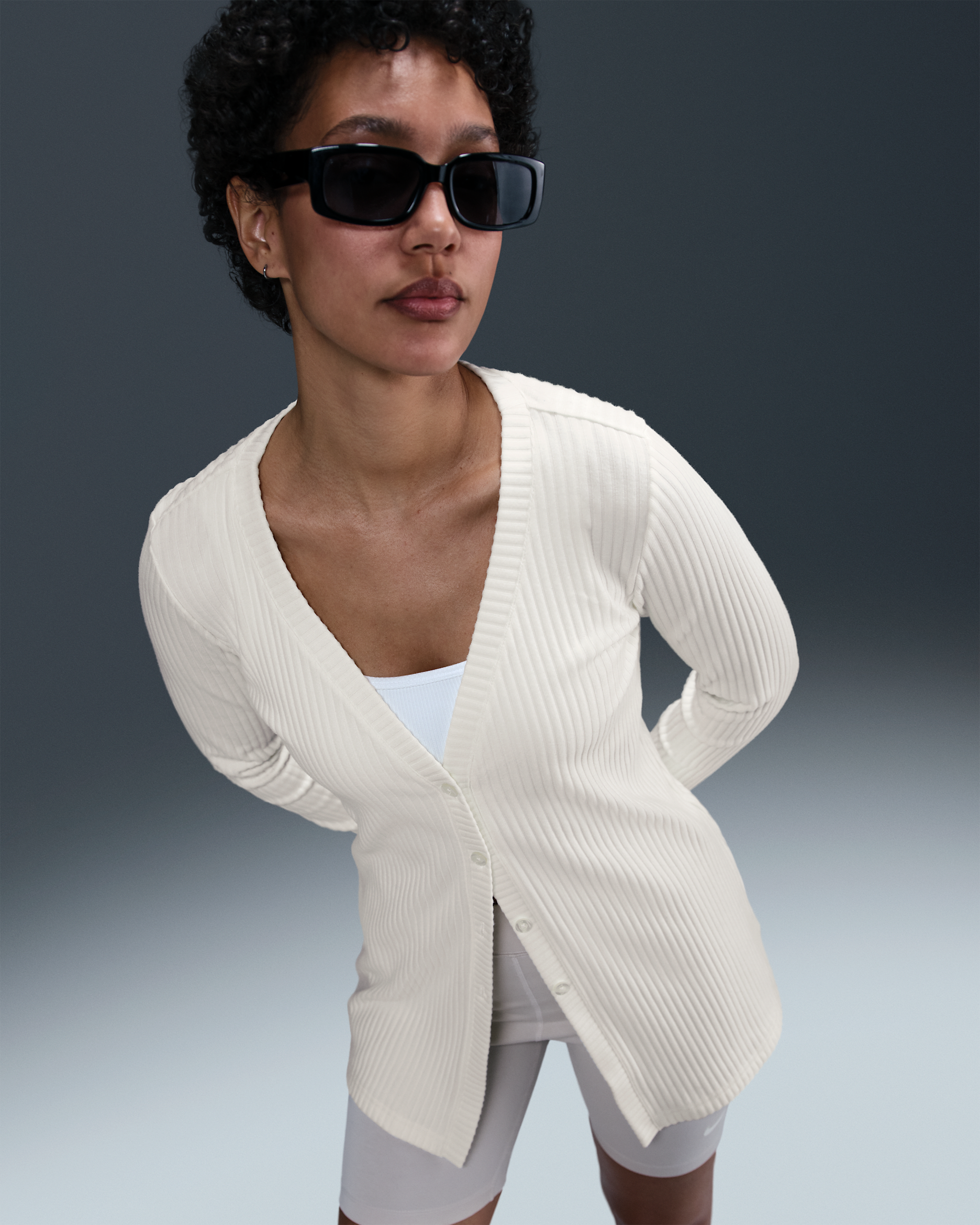 Nike Sportswear Chill Knit Women's Slim Ribbed Cardigan - Sail/Sail