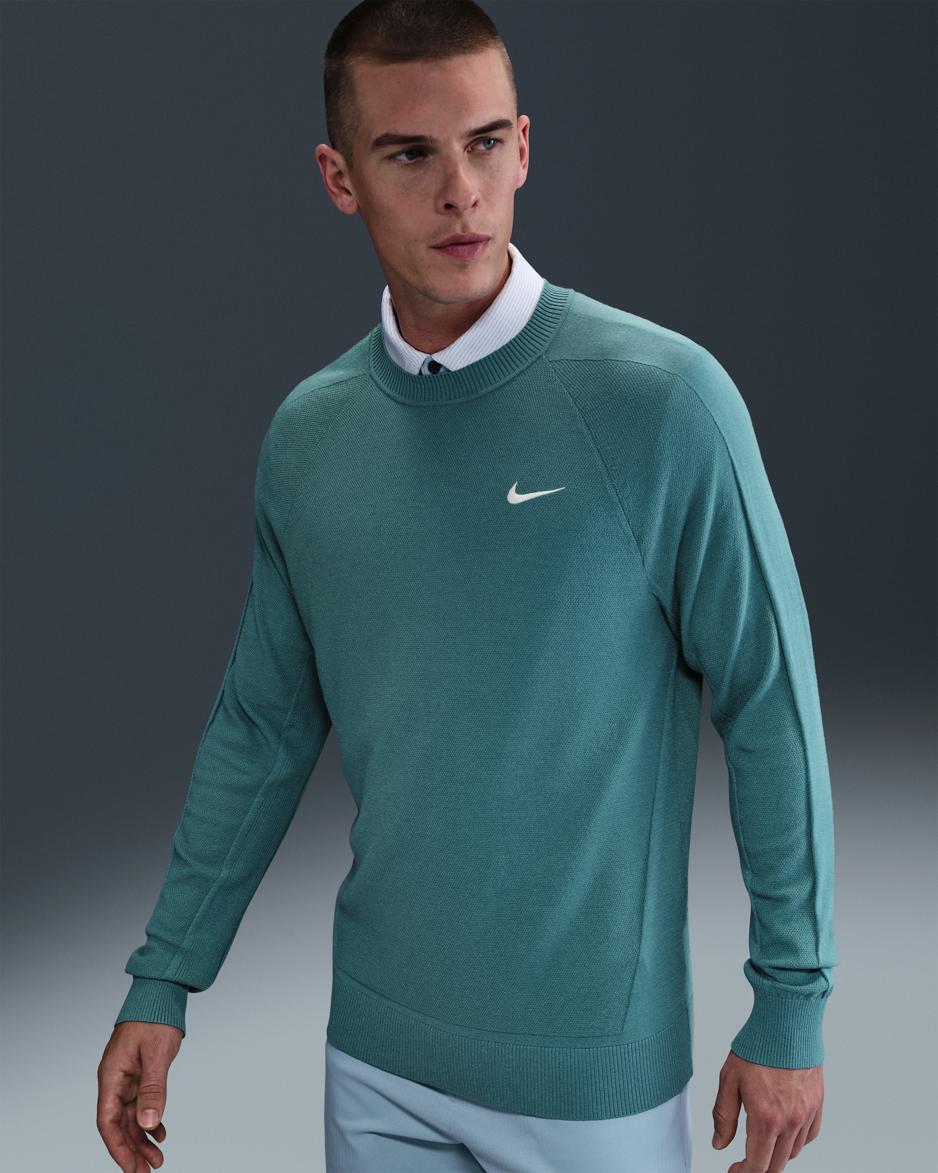 Nike Tour Men's Golf Sweater - Mineral Teal/Pale Ivory