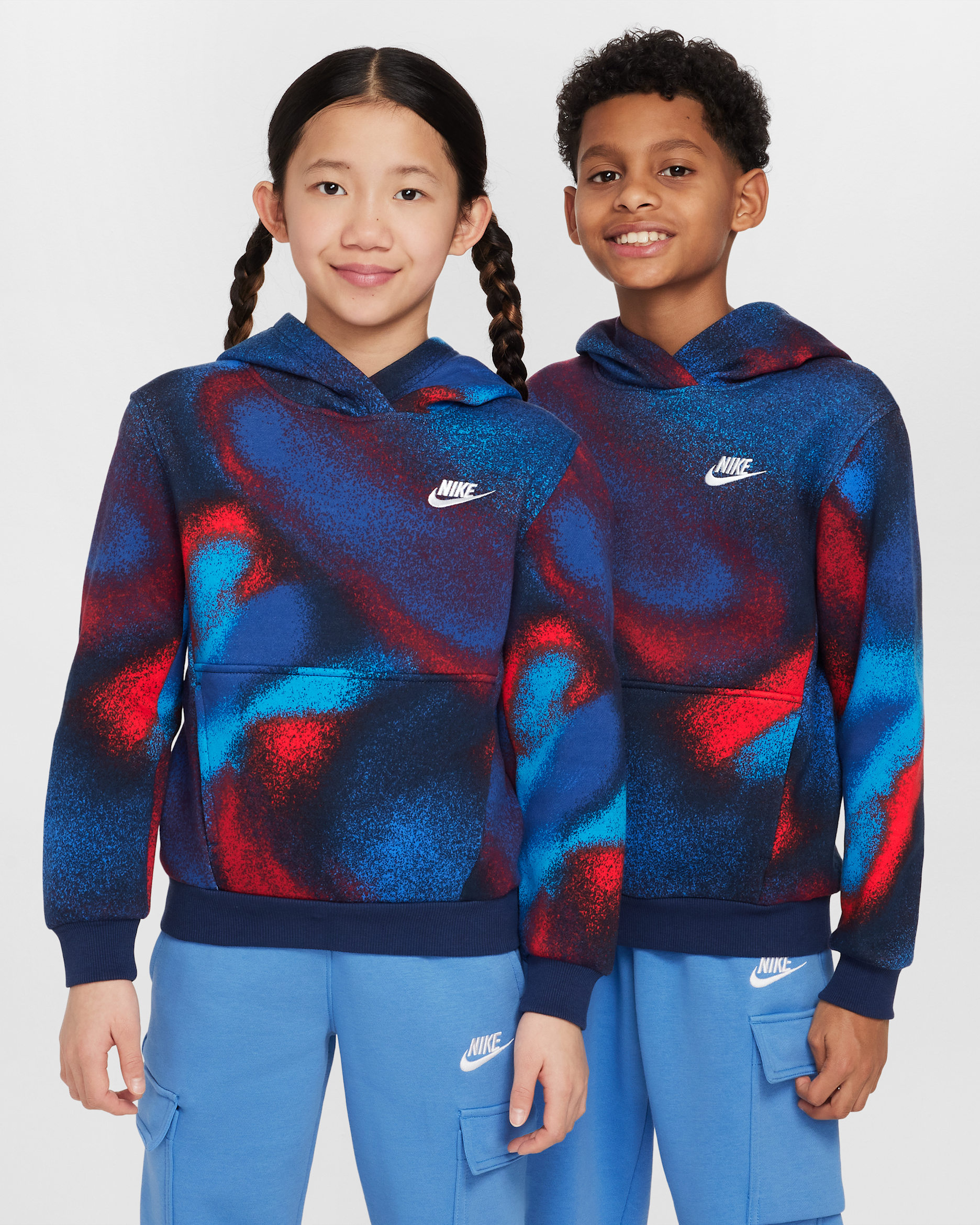 Nike Sportswear Club Fleece Big Kids' Hoodie - Obsidian/Midnight Navy/White