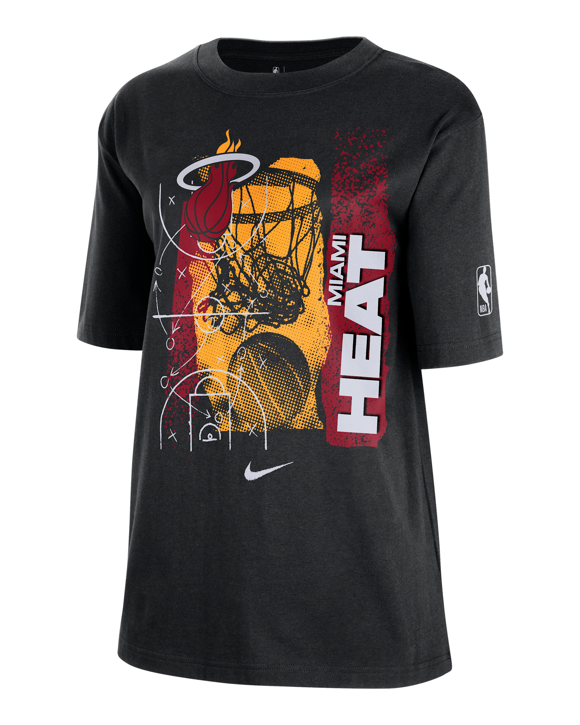 Playera Nike de la NBA para mujer Miami Heat Courtside - Negro