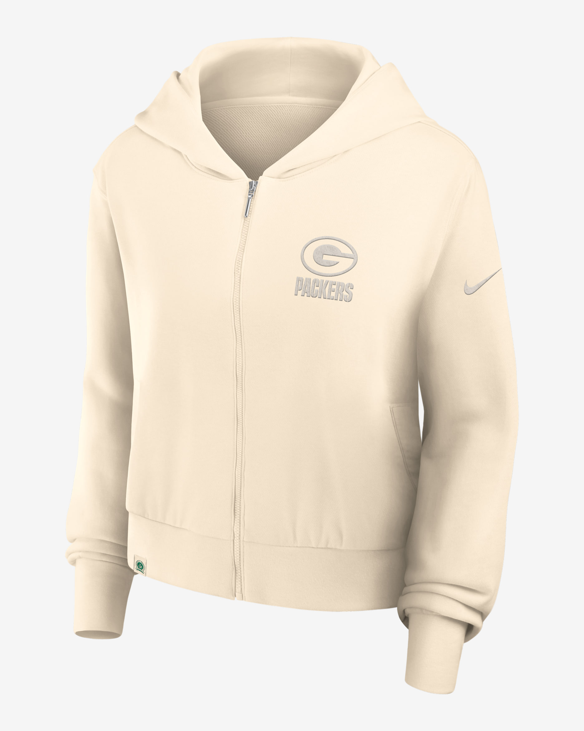 Green Bay Packers Established Women’s Nike NFL Full-Zip Hoodie - Natural