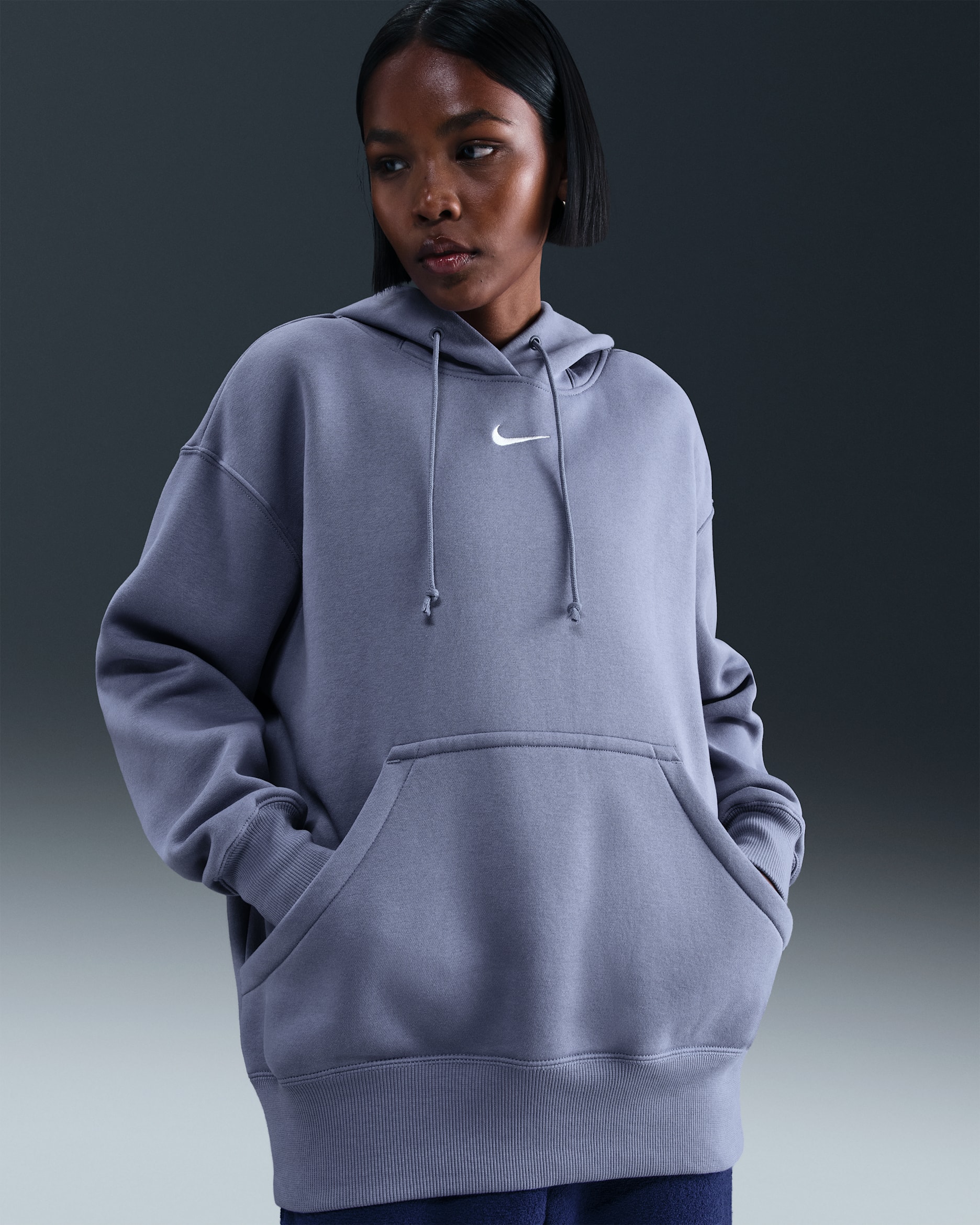Nike Sportswear Phoenix Fleece Women's Oversized Pullover Hoodie - World Indigo/Sail