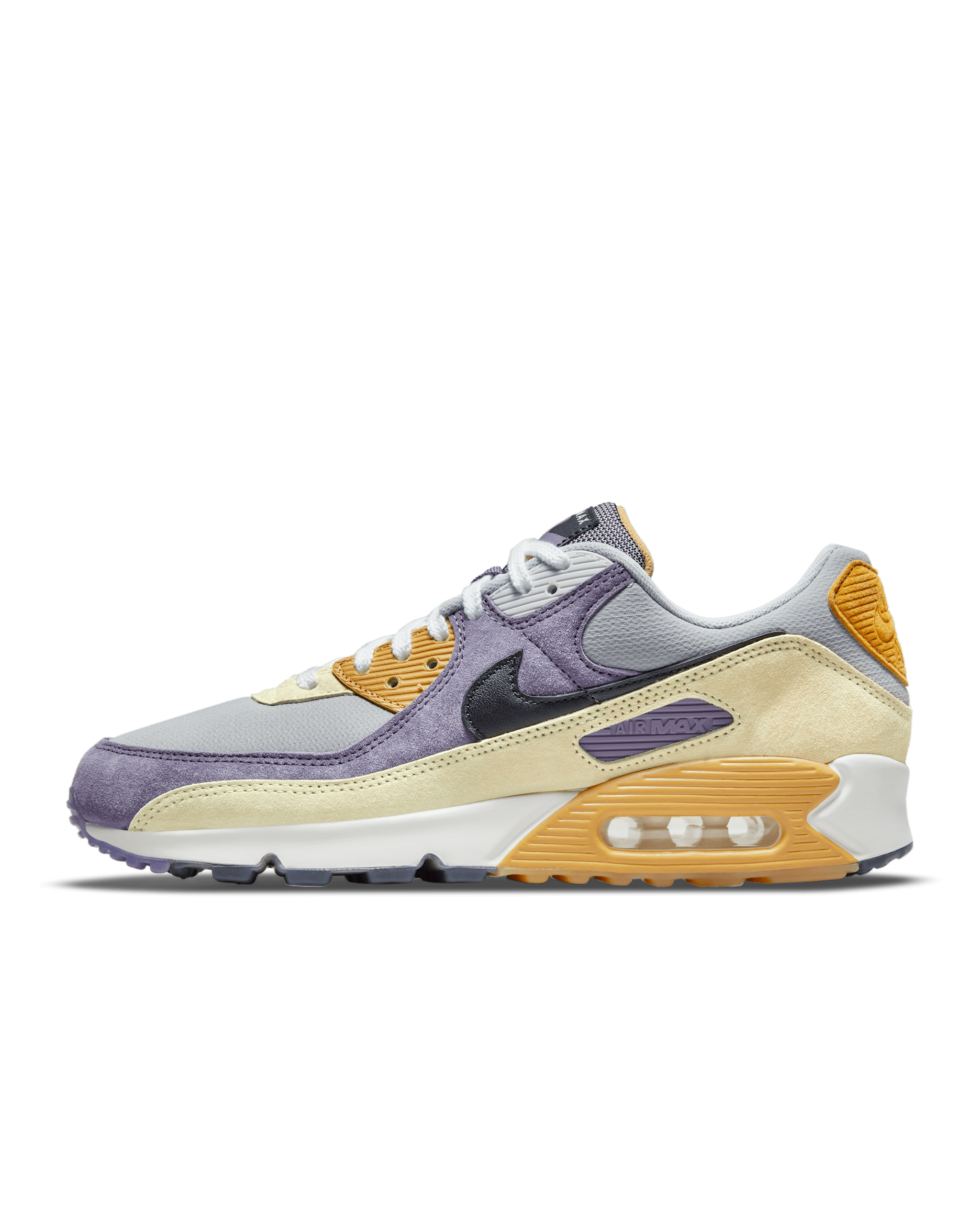 รองเท้าผู้ชาย Nike Air Max 90 - Court Purple/Lemon Drop/Wolf Grey/ดำ
