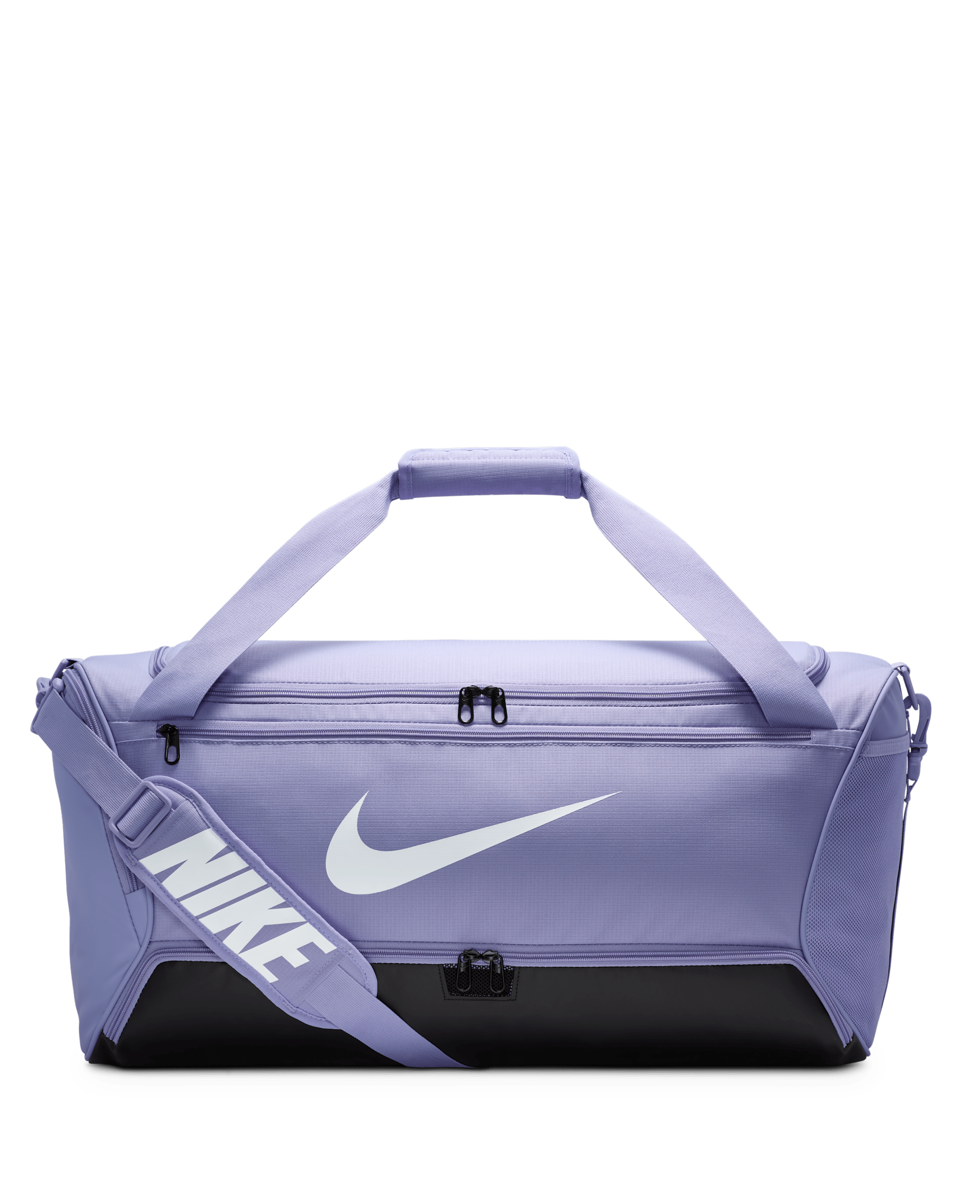 Maleta de entrenamiento Nike Brasilia 9.5 (mediana, 60L) - Hielo lila/Negro/Blanco
