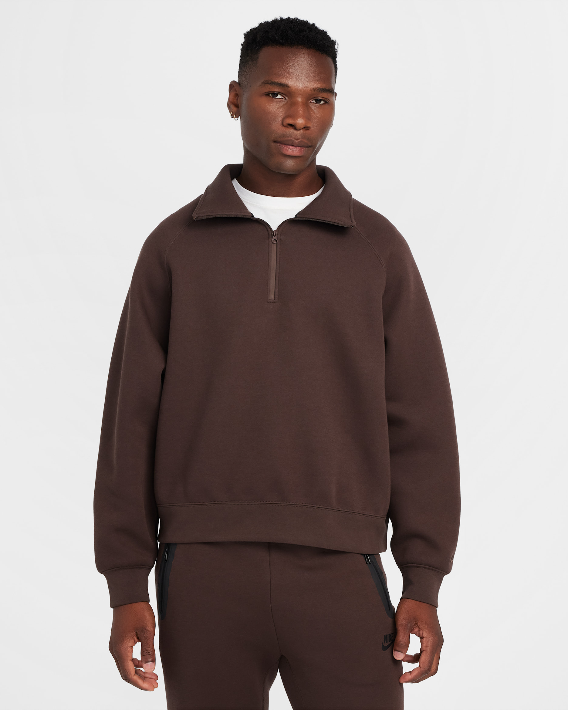 Nike Tech Men's Fleece Half-Zip Top - Baroque Brown/Baroque Brown