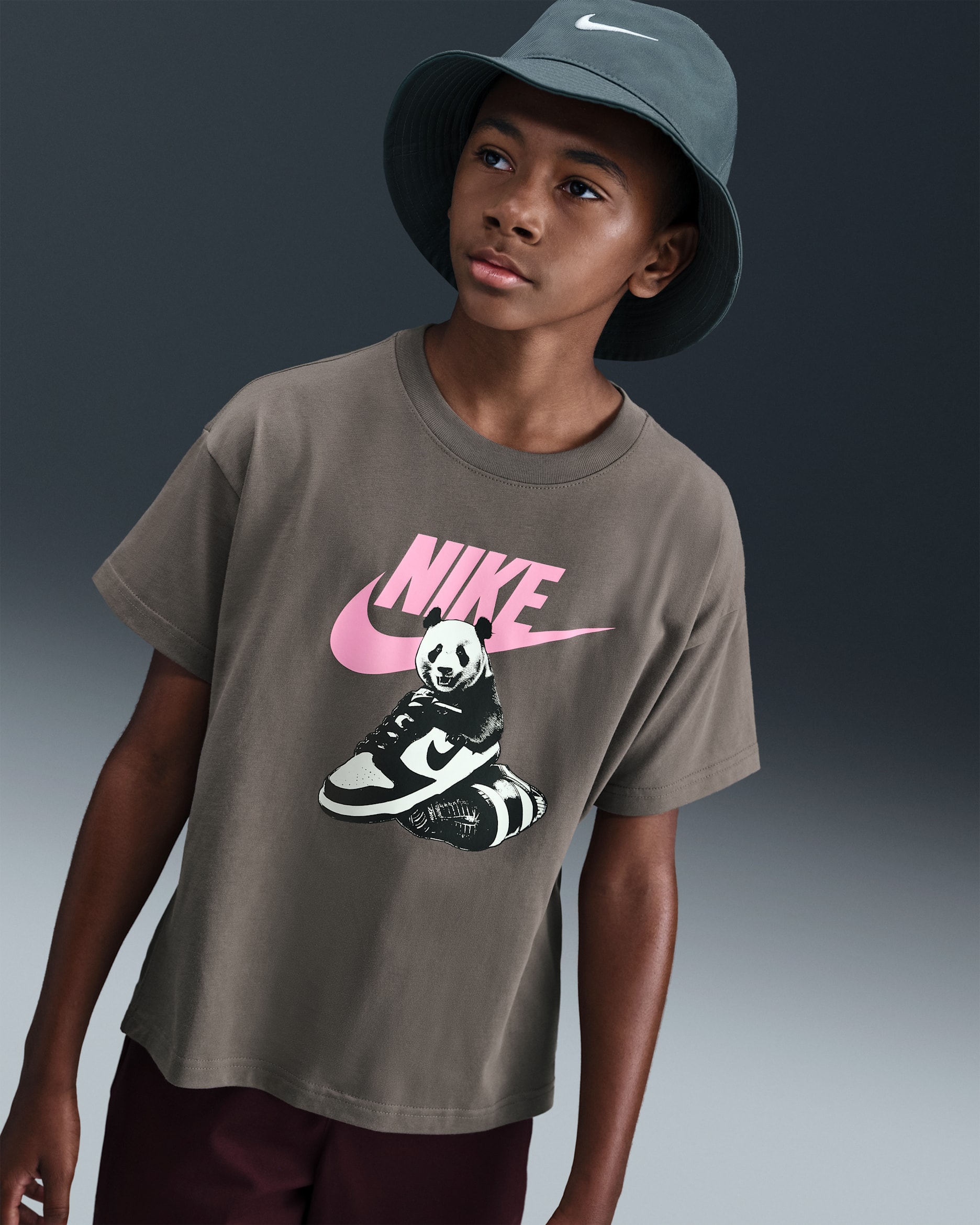 Nike Sportswear Big Kids' T-Shirt - Cave Stone