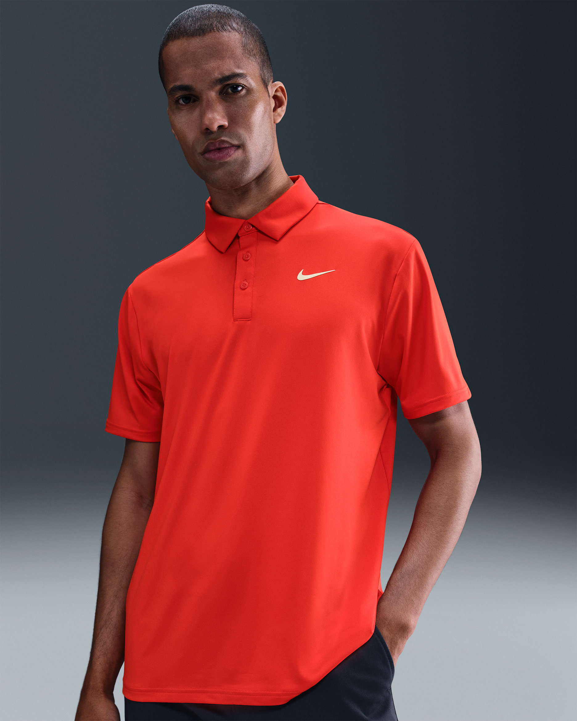 Nike Tour Men's Dri-FIT Solid Golf Polo - Habanero Red/Muslin