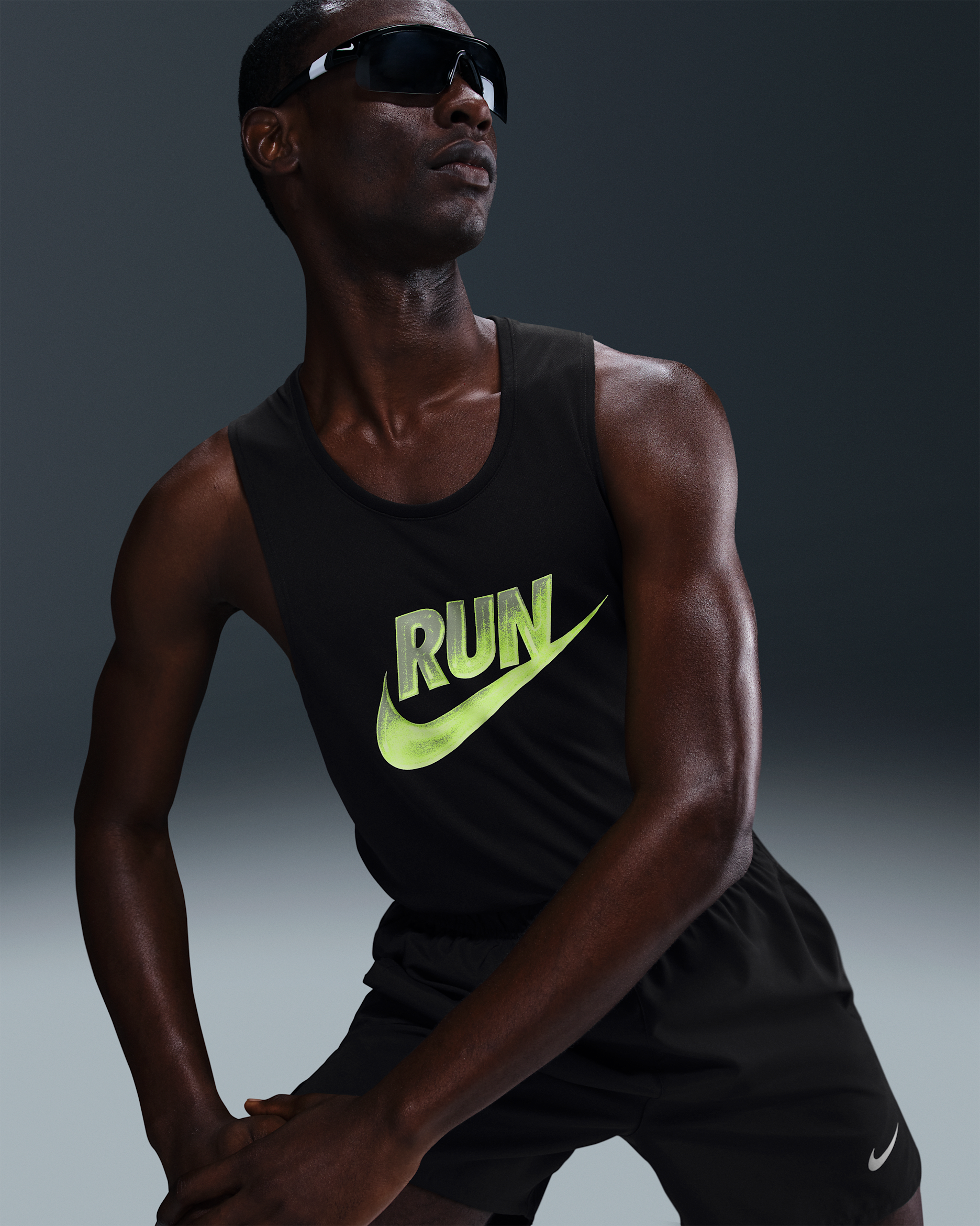 Camiseta de tirantes de correr Dri-FIT para hombre Nike Miler Run Energy - Negro