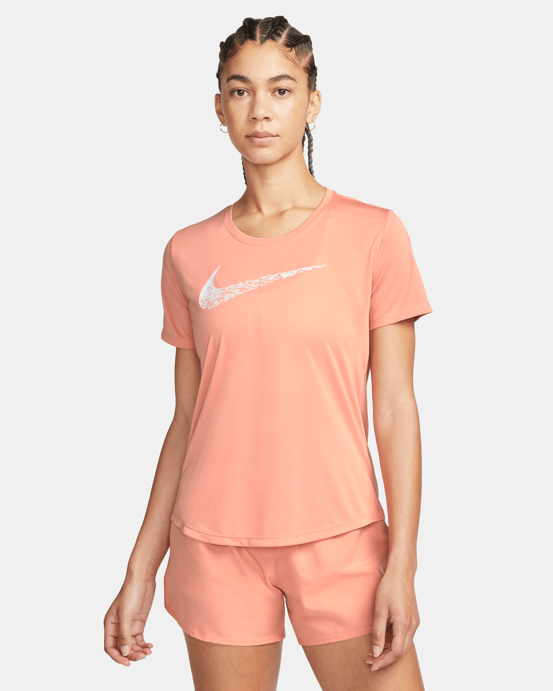 Nike Swoosh Run Women's Short-Sleeve Running Top - Light Madder Root/White