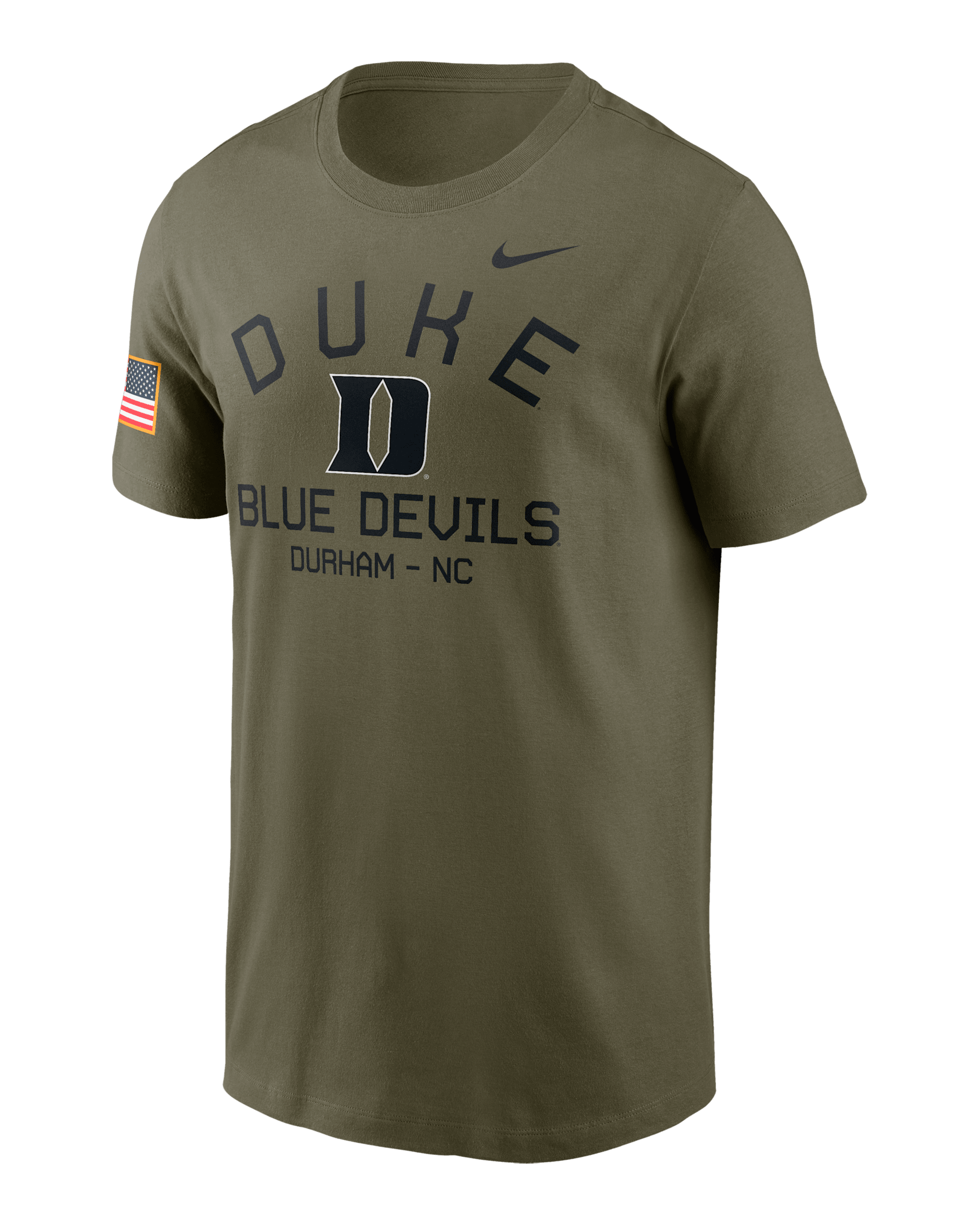 Duke Blue Devils Military Appreciation Team Issue Men's Nike Dri-FIT College T-Shirt - Olive