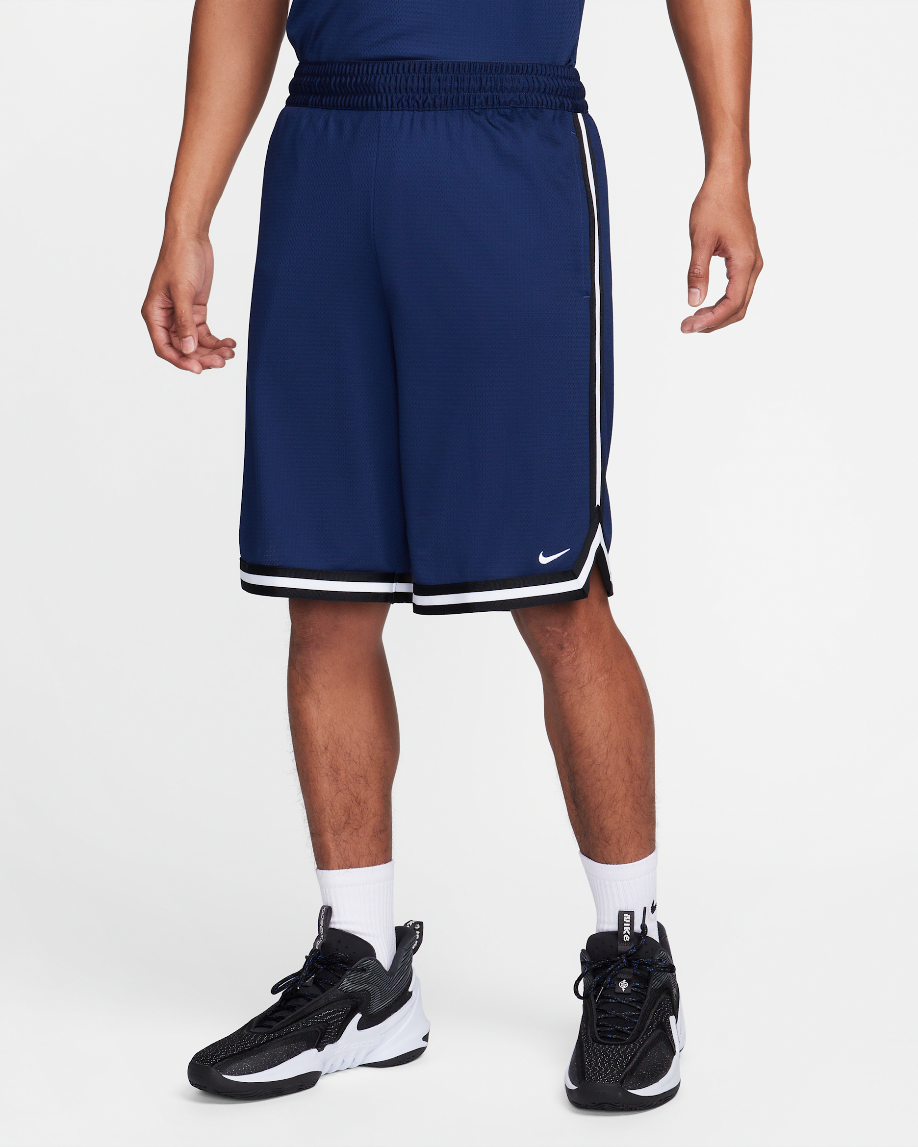 Shorts de básquetbol de 26 cm Dri-FIT para hombre Nike DNA - Azul marino medianoche/Negro/Blanco