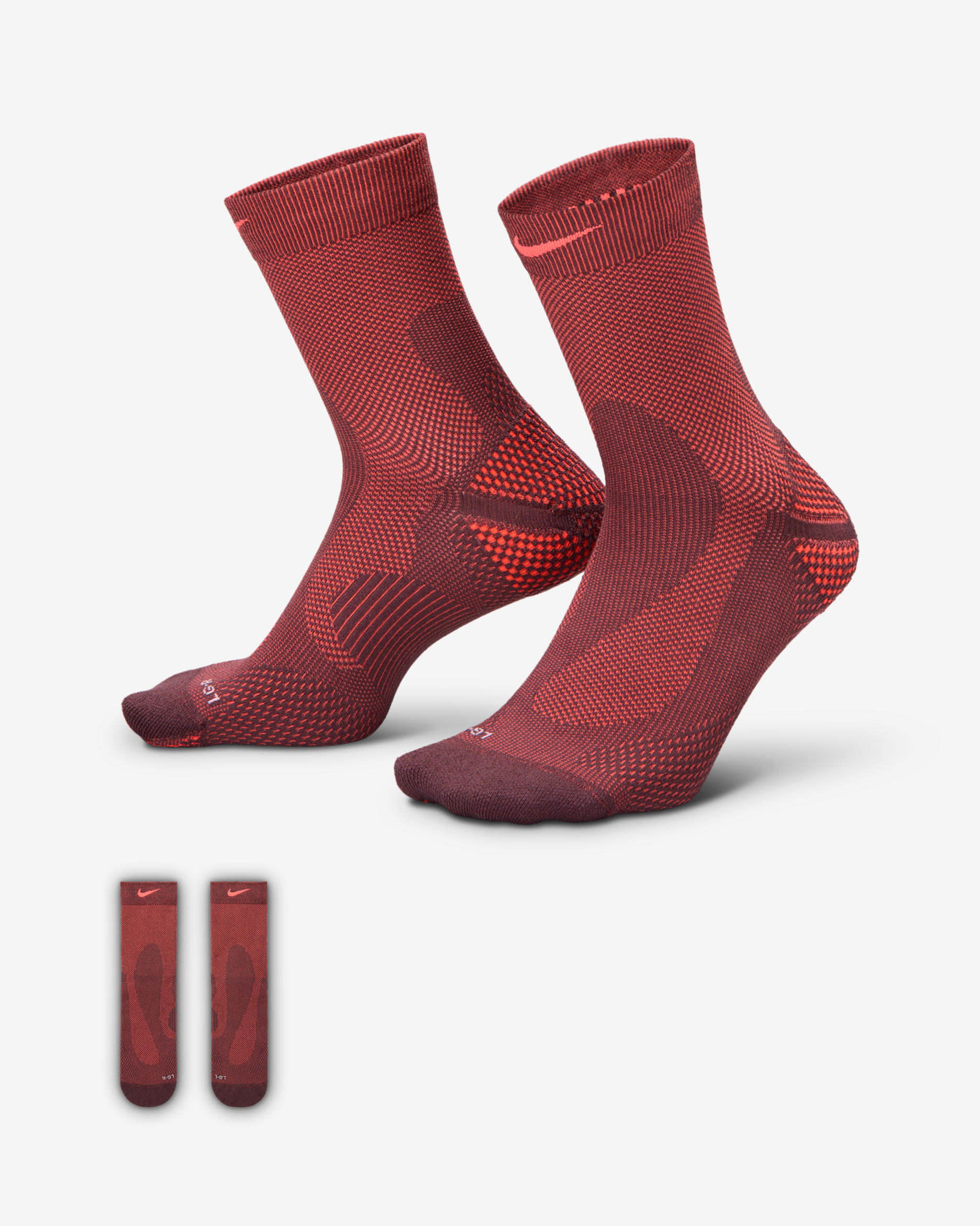 Chaussettes mi-mollet basses Nike Running Lightweight (1 paire) - Tattoo/Hot Lava/Pure Platinum/Hot Lava