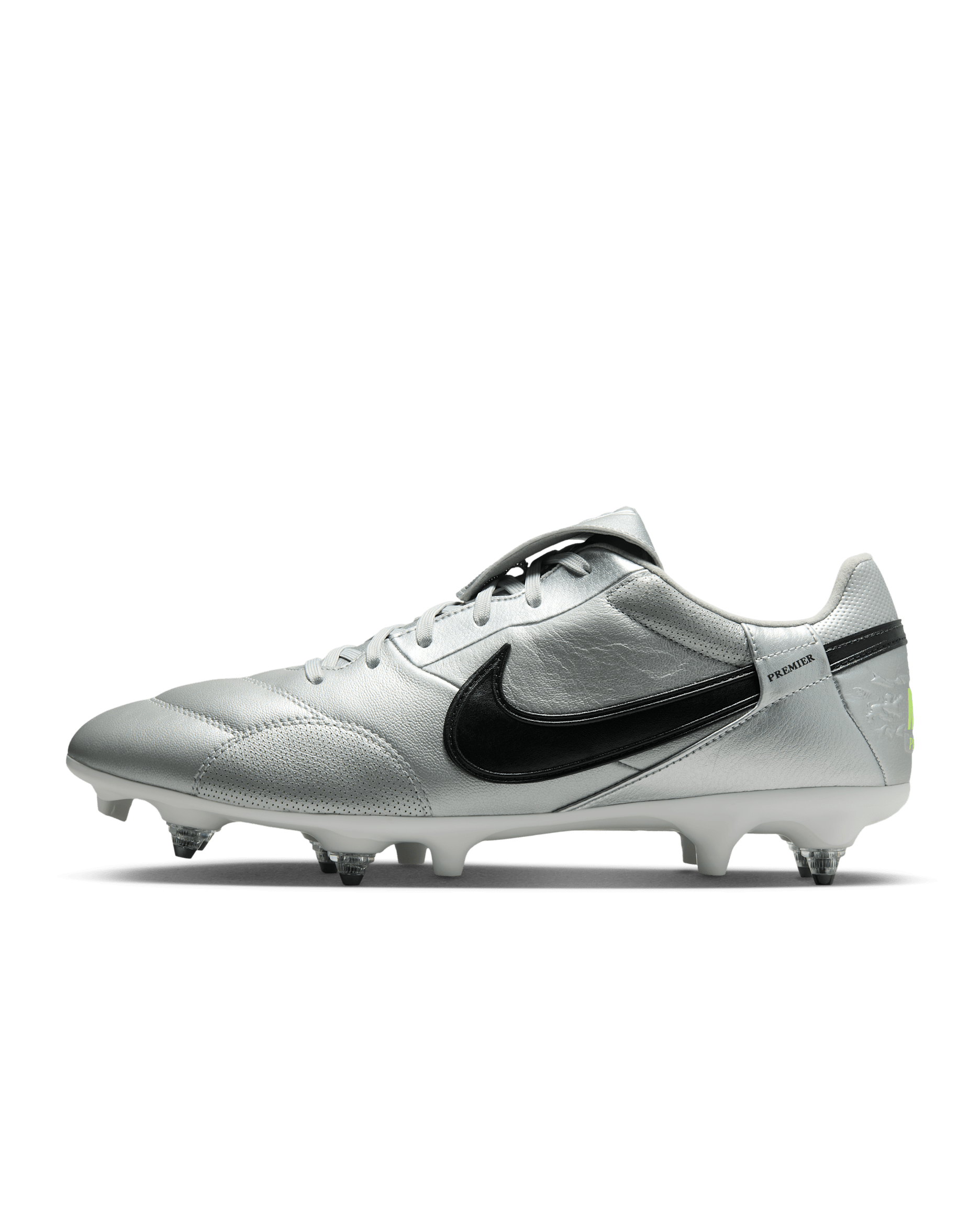 Fotbollssko med lågt skaft Nike Premier 3 SG-Pro - Metallic Silver/Volt/Svart
