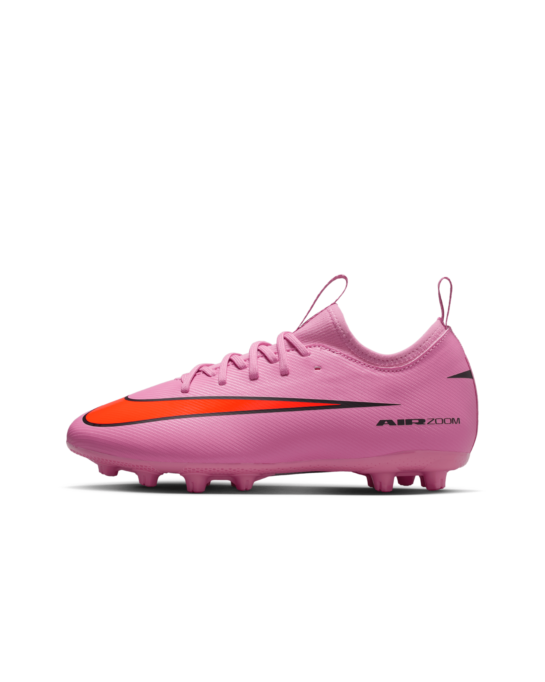 รองเท้าสตั๊ดฟุตบอลไม่หุ้มข้อเด็กเล็ก/เด็กโต HG Nike Jr. Mercurial Vapor 16 Academy - Magic Flamingo/Total Crimson/ดำ
