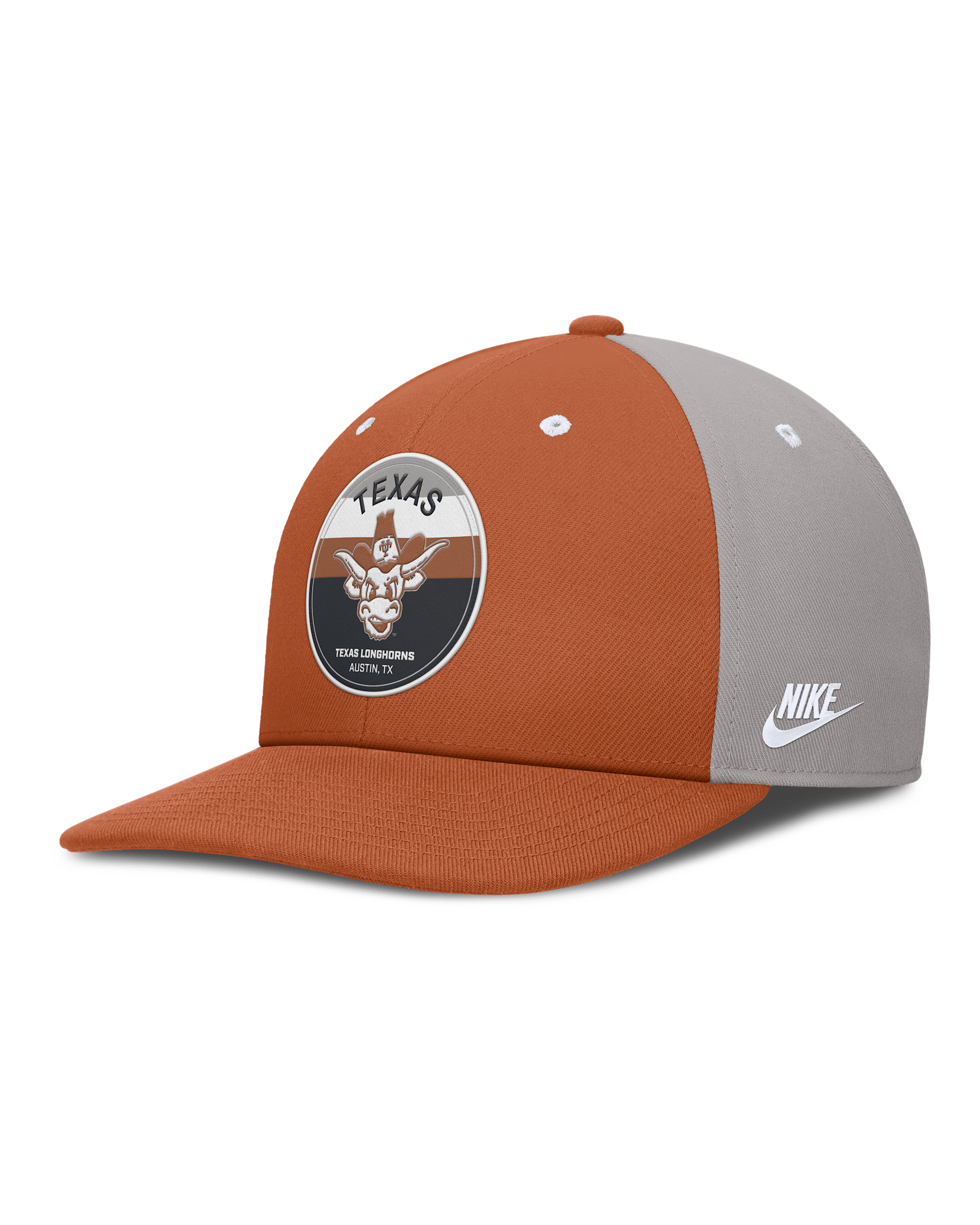 Gorra universitaria Nike Dri-FIT ajustable para hombre Texas Athletic Prep Pro - Naranja quemado