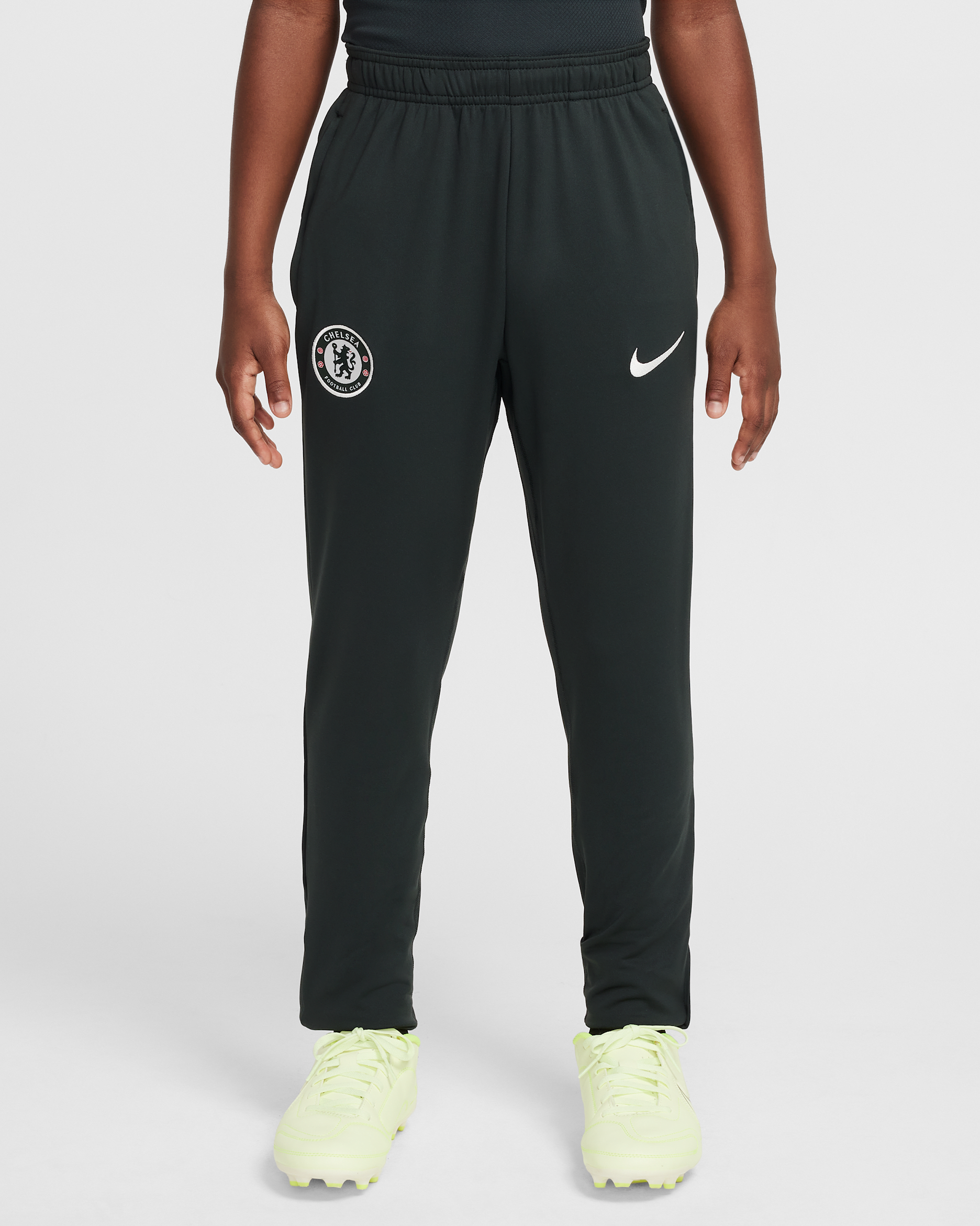 FC Chelsea Strike Nike Dri-FIT Strick-Fußballhose für ältere Kinder - Outdoor Green/Phantom/Phantom