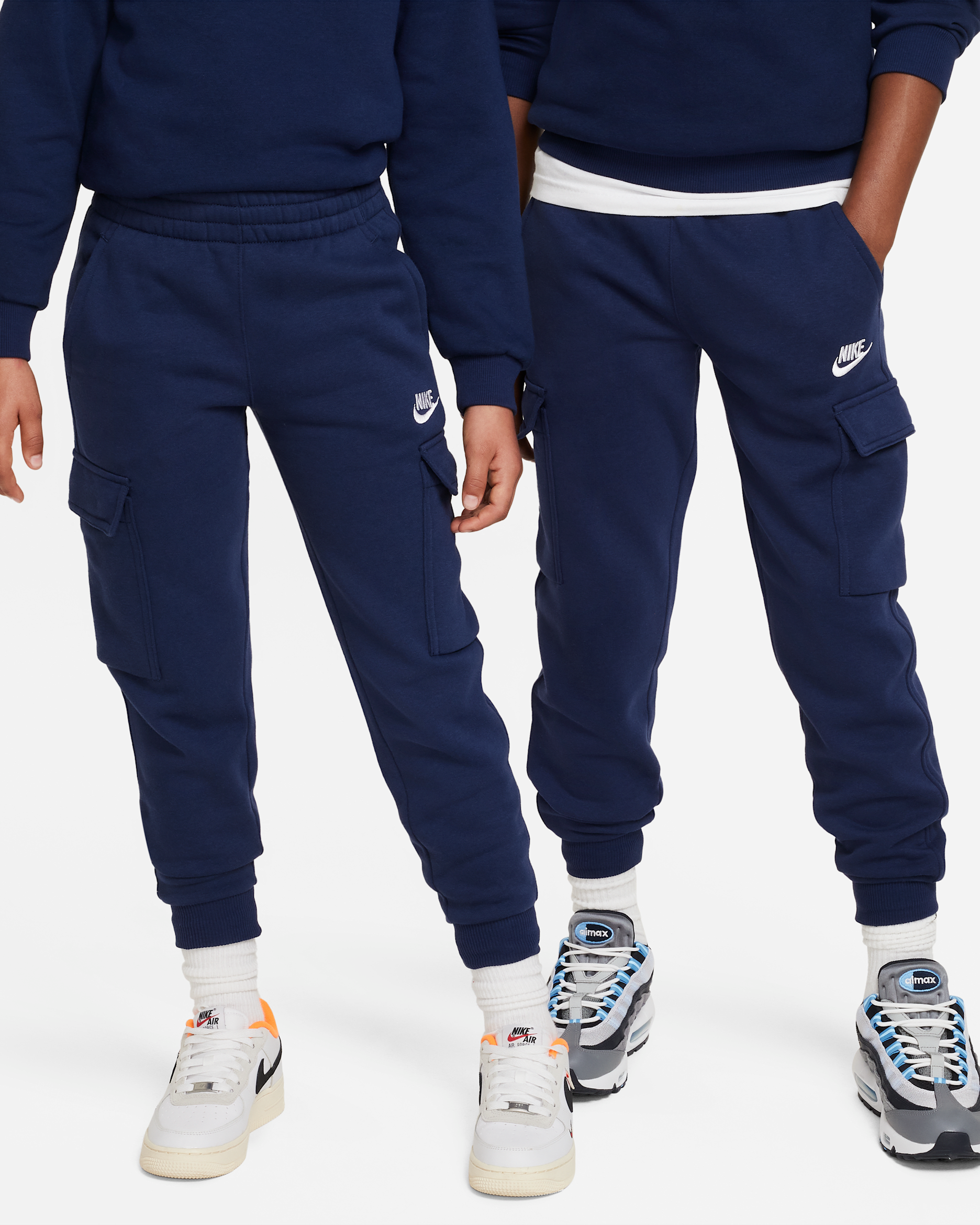 Nike Sportswear Club Fleece cargobroek voor kids - Midnight Navy/Midnight Navy/Wit