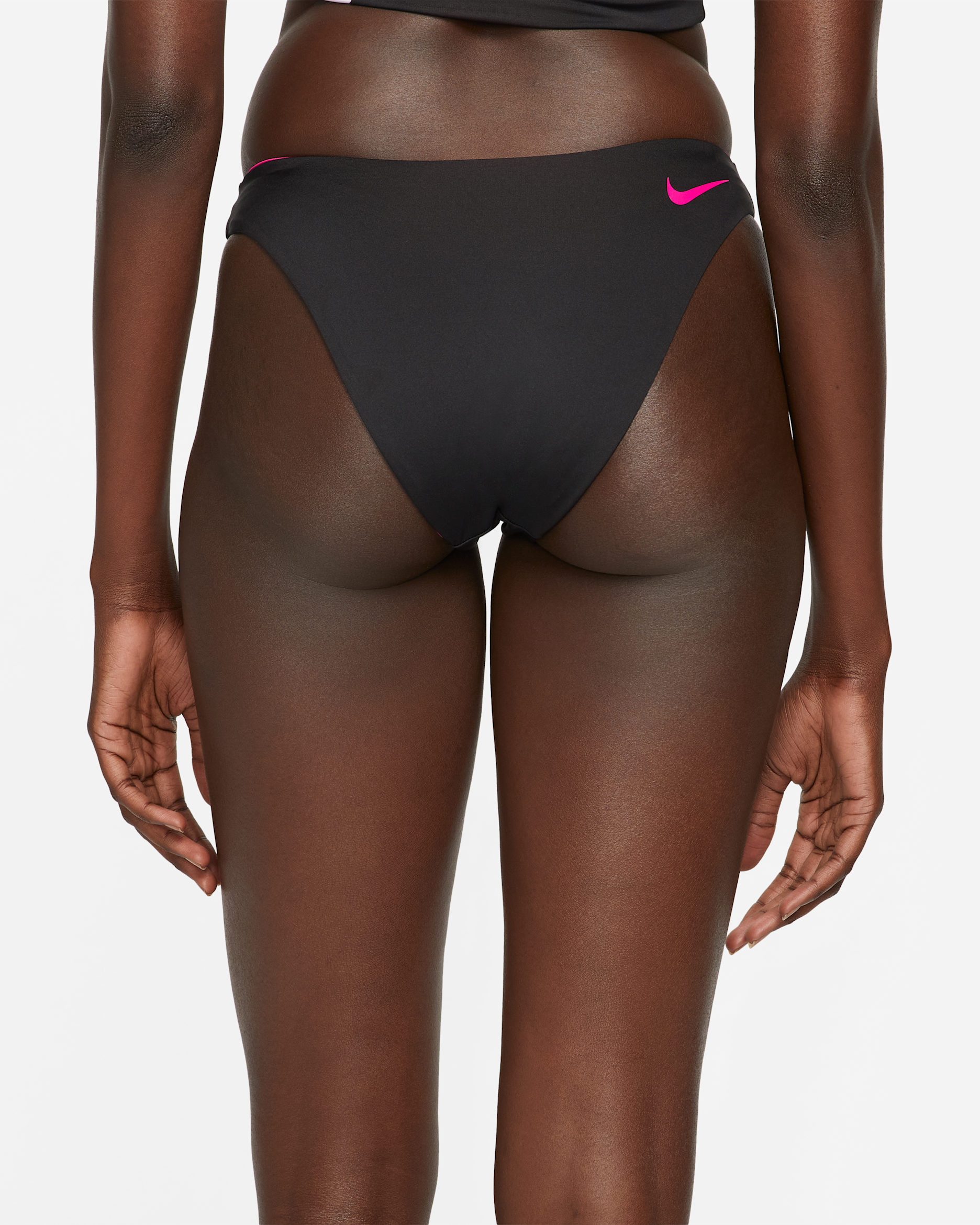 Parte inferior de bikini reversible estilo Sling para mujer Nike Color Block - Negro/Rosa óptimo/Rosa óptimo