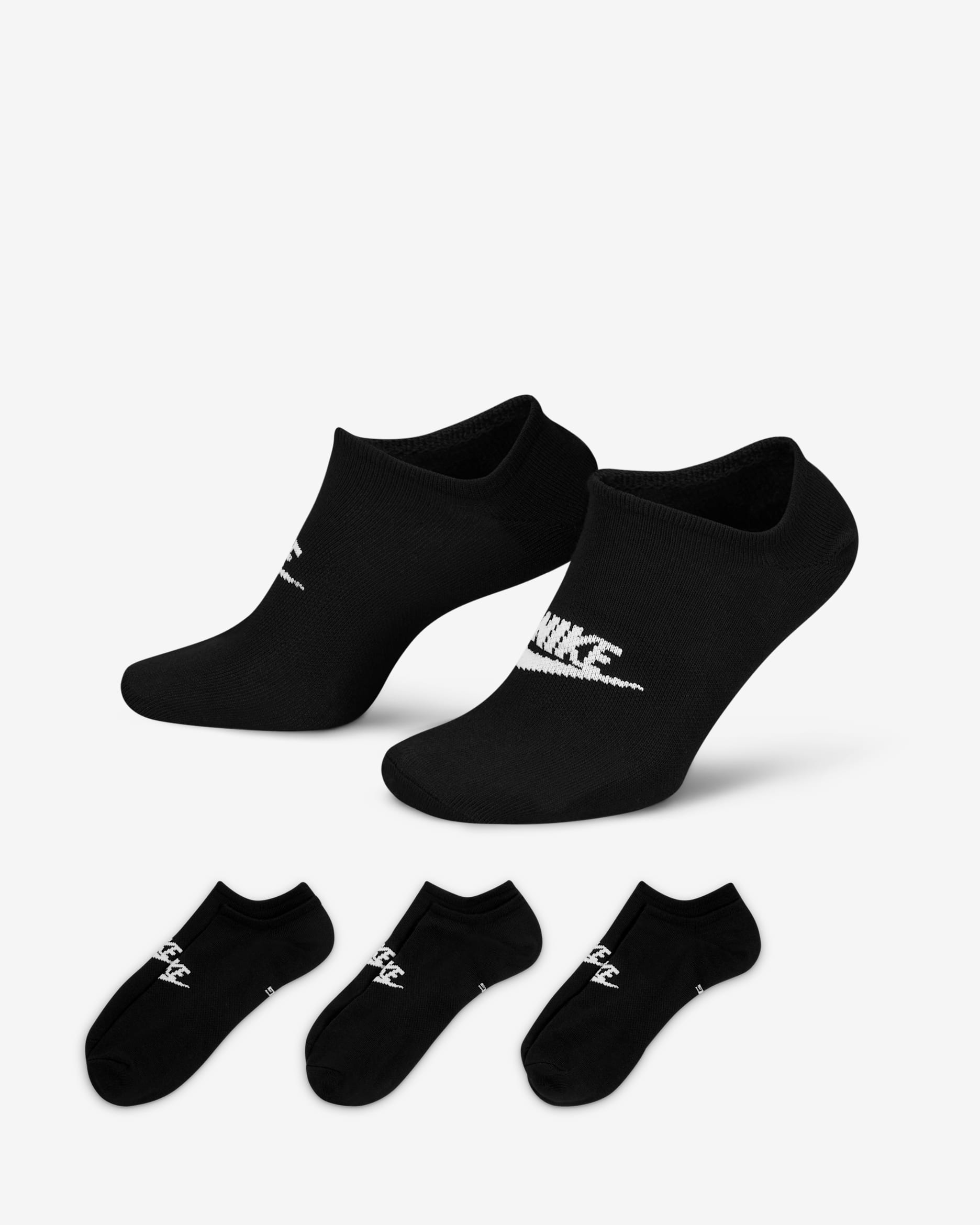 ถุงเท้าซ่อน (3 คู่) Nike Sportswear Everyday Essential - ดำ/ขาว