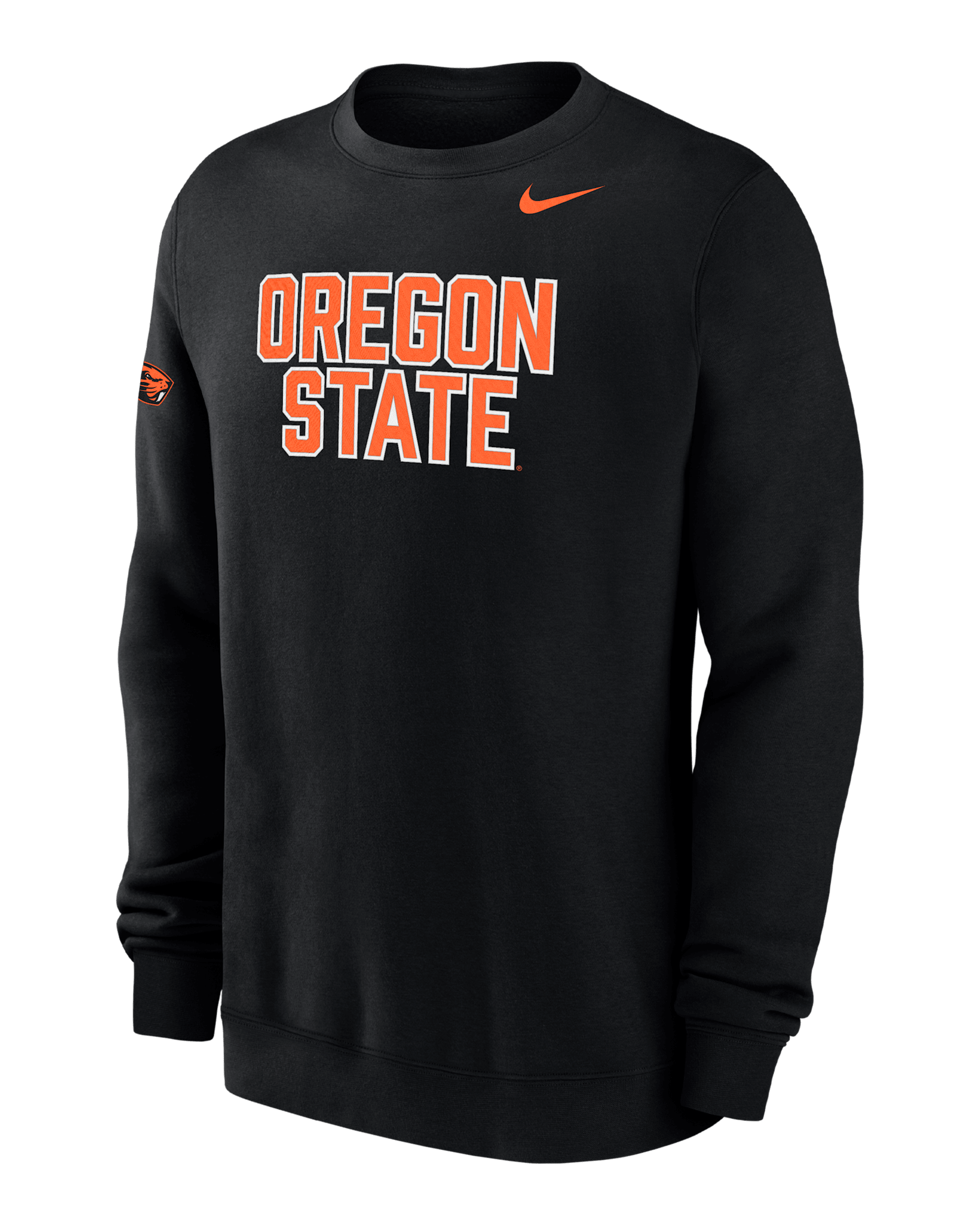 Oregon State Club Fleece Men's Nike College Crew-Neck Sweatshirt - Black