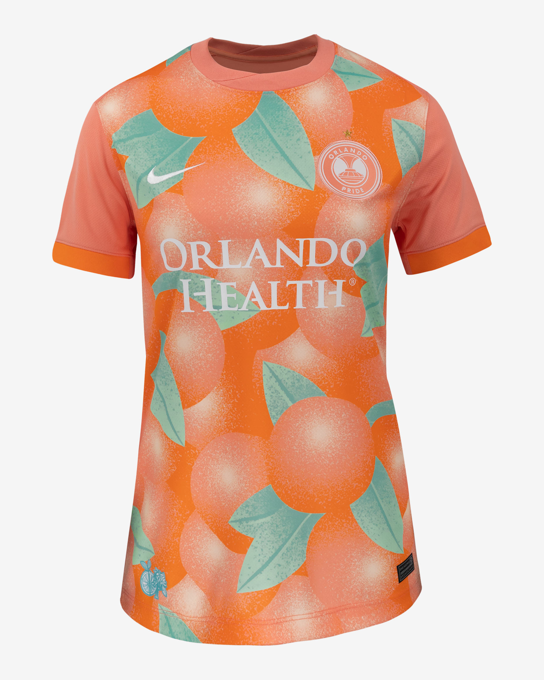 Jersey Nike Dri-FIT de la NWSL Replica para mujer del Orlando Pride local 2025 Stadium - Carmesí felicidad/Naranja horizonte