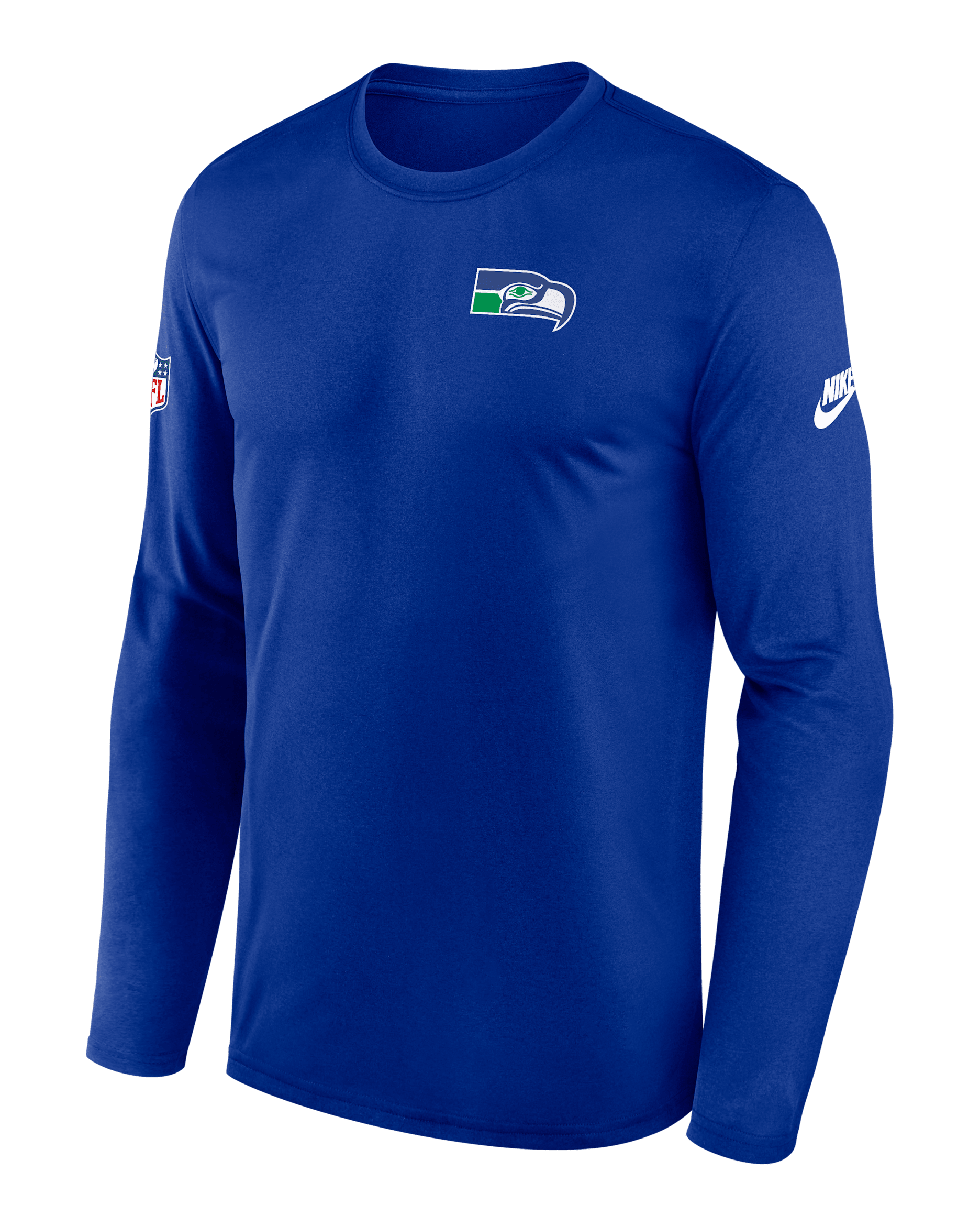 Seattle Seahawks Alt Legend Small Logo Men's Nike Dri-FIT NFL Long-Sleeve T-Shirt - Royal