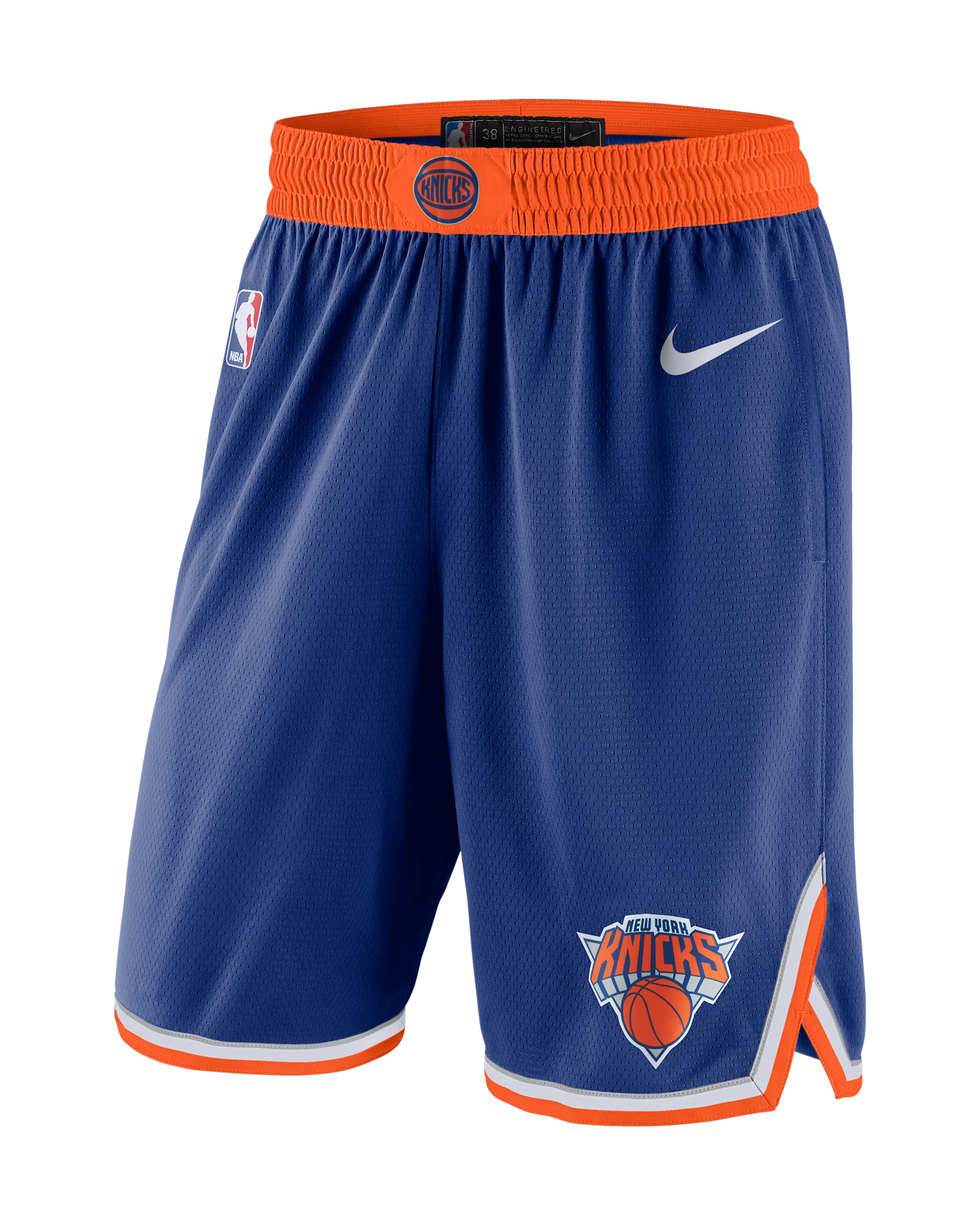 New York Knicks Icon Edition Men's Nike NBA Swingman Shorts - Rush Blue/Brilliant Orange/White