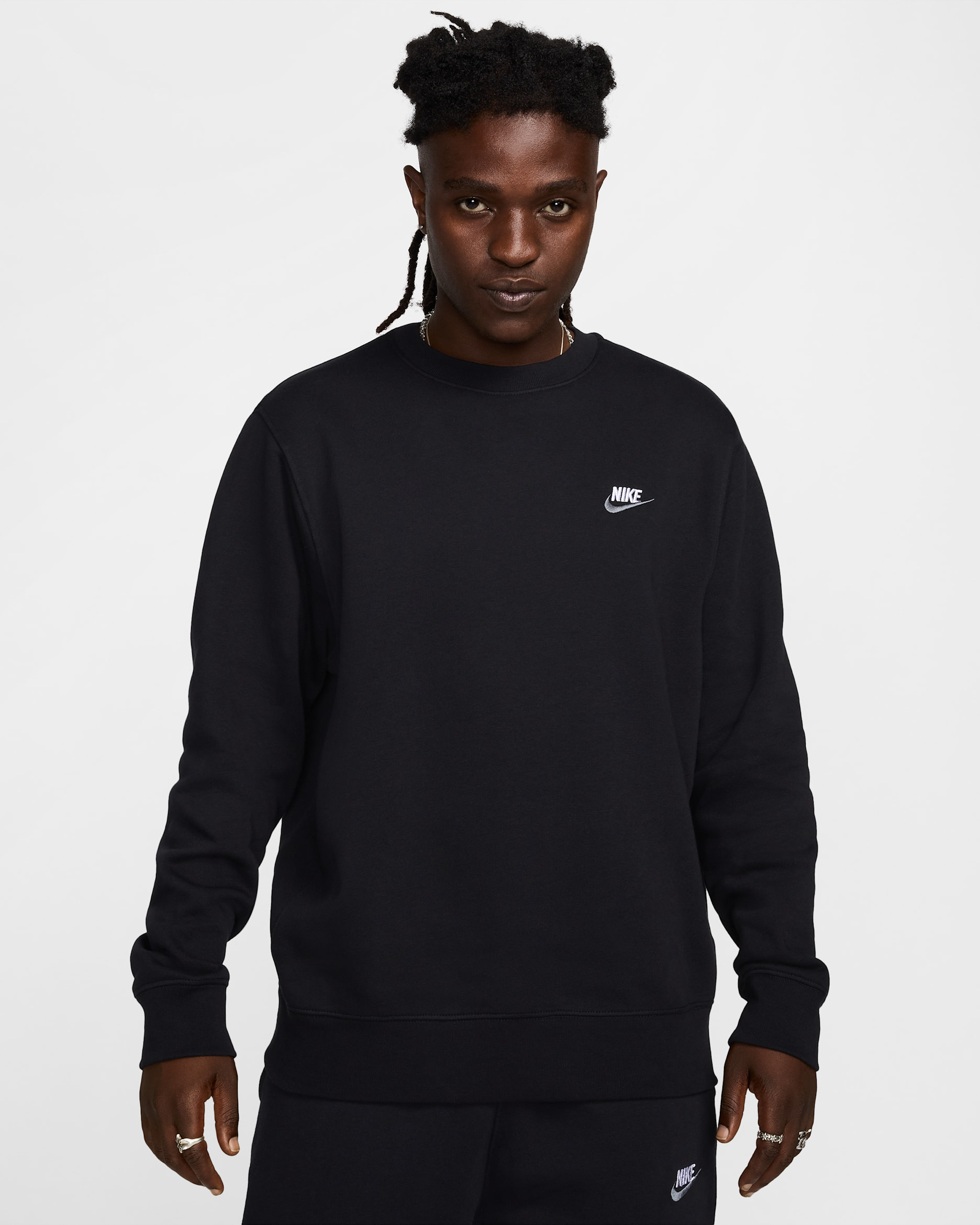 Nike Sportswear Club Men's Fleece Sweatshirt - Black/Cool Grey/White
