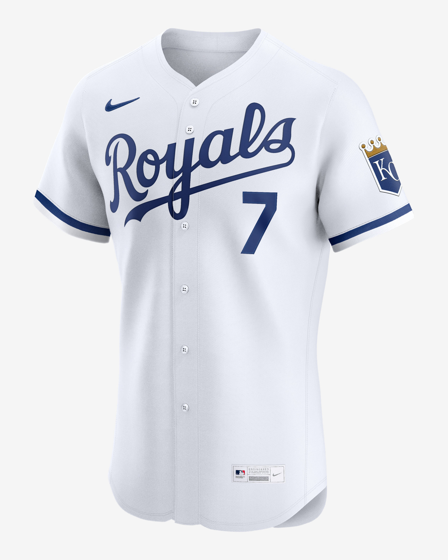 Bobby Witt Jr. Kansas City Royals Men's Nike Dri-FIT ADV MLB Elite Jersey - White