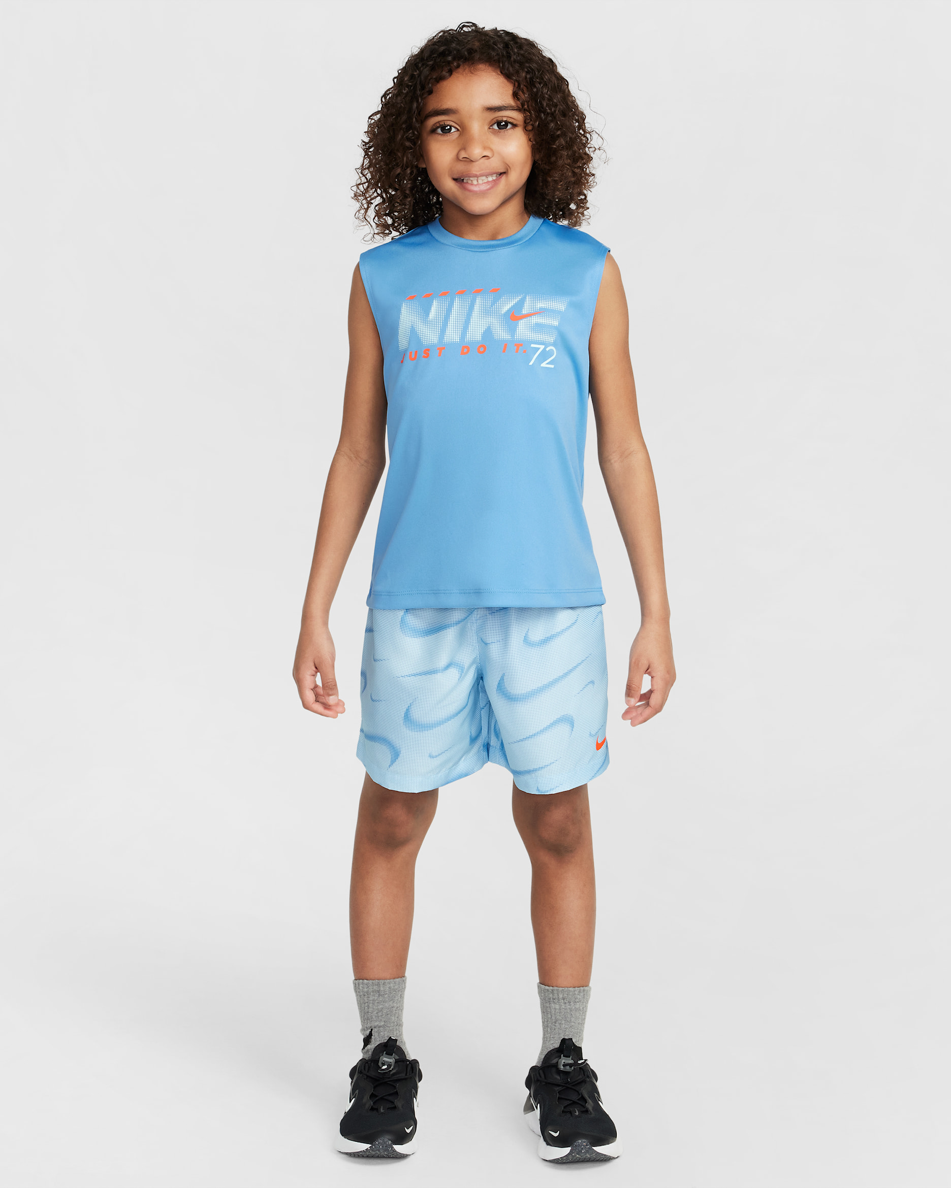 Conjunto de shorts de dos piezas con estampado Rhythm para niños talla pequeña Nike Dri-FIT - Azul glacial