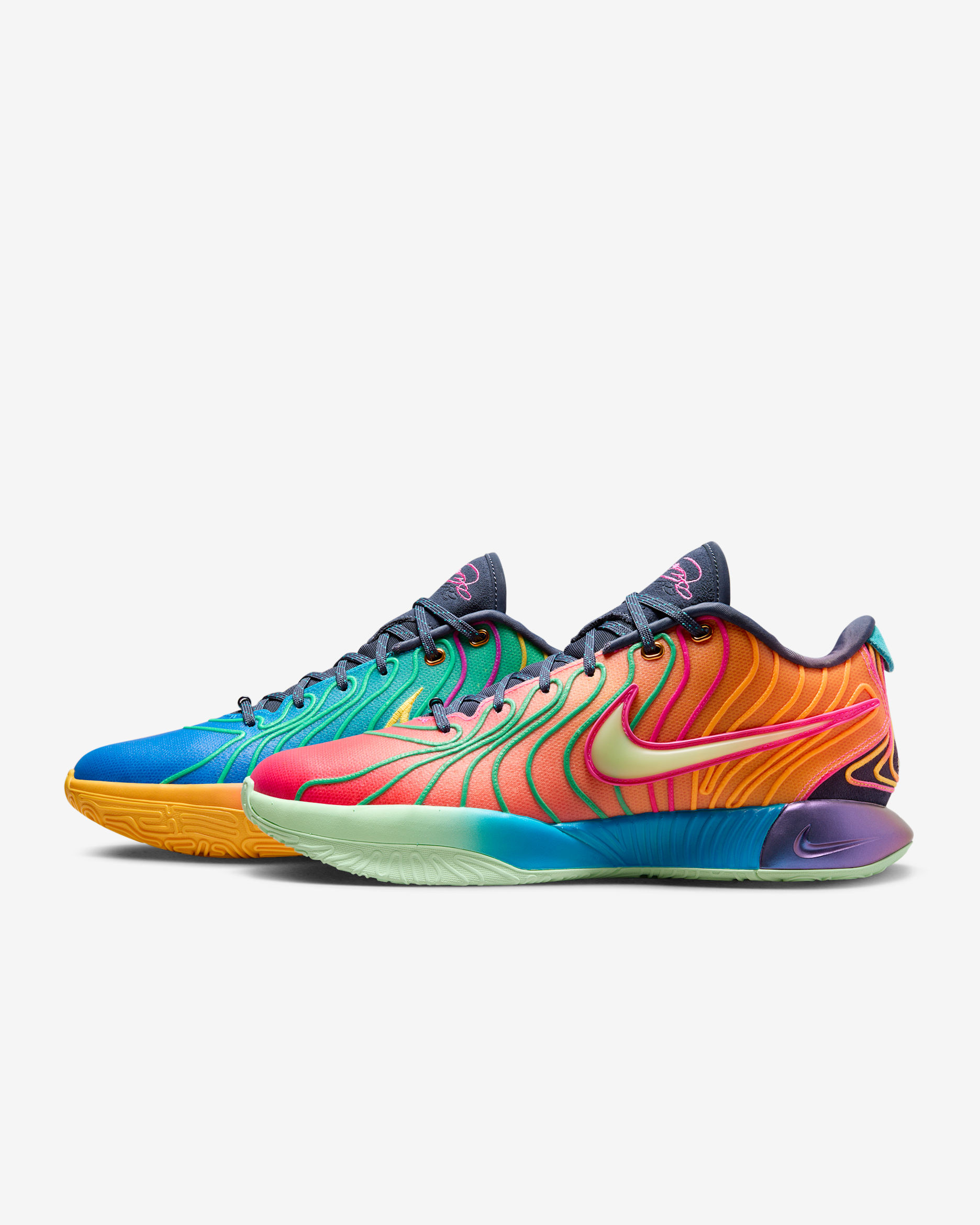 LeBron XXI EP Basketball Shoes - Photo Blue/Vapour Green/Laser Orange/Laser Fuchsia