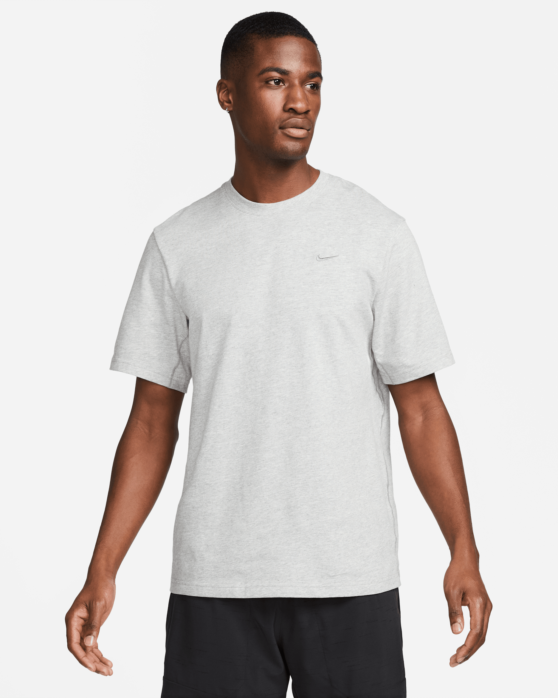 Nike Primary Men's Dri-FIT Short-sleeve Versatile Top - Dark Grey Heather/Heather/Smoke Grey
