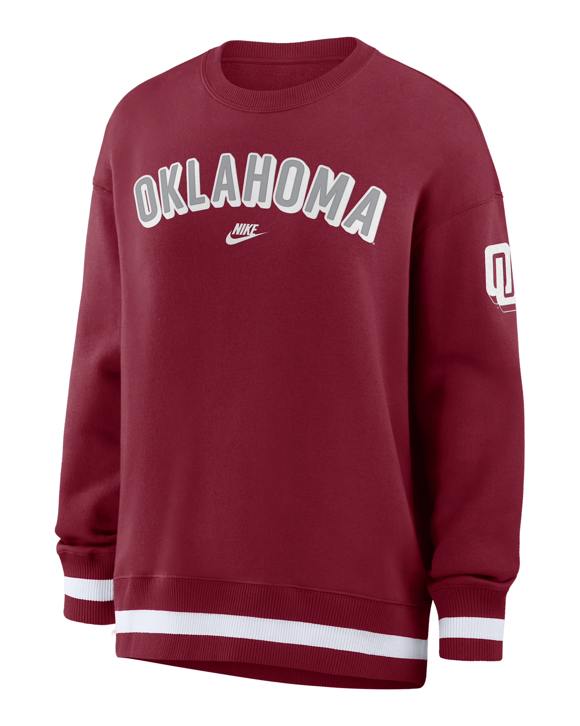 Oklahoma Legacy Phoenix Women's Nike College Oversized Pullover Crew - Crimson