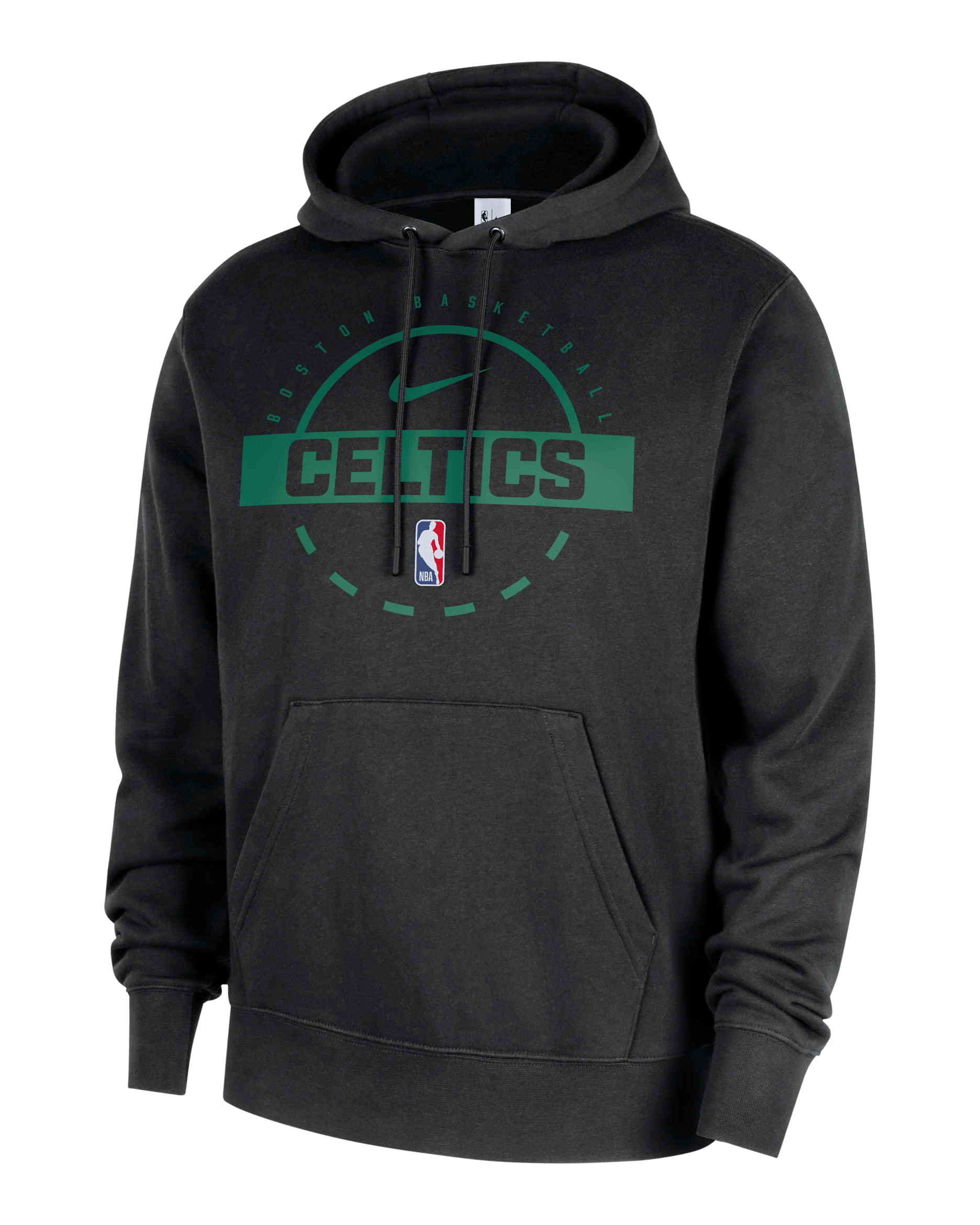 Boston Celtics Club Men's Nike NBA Practice Pullover Hoodie - Black/Clover